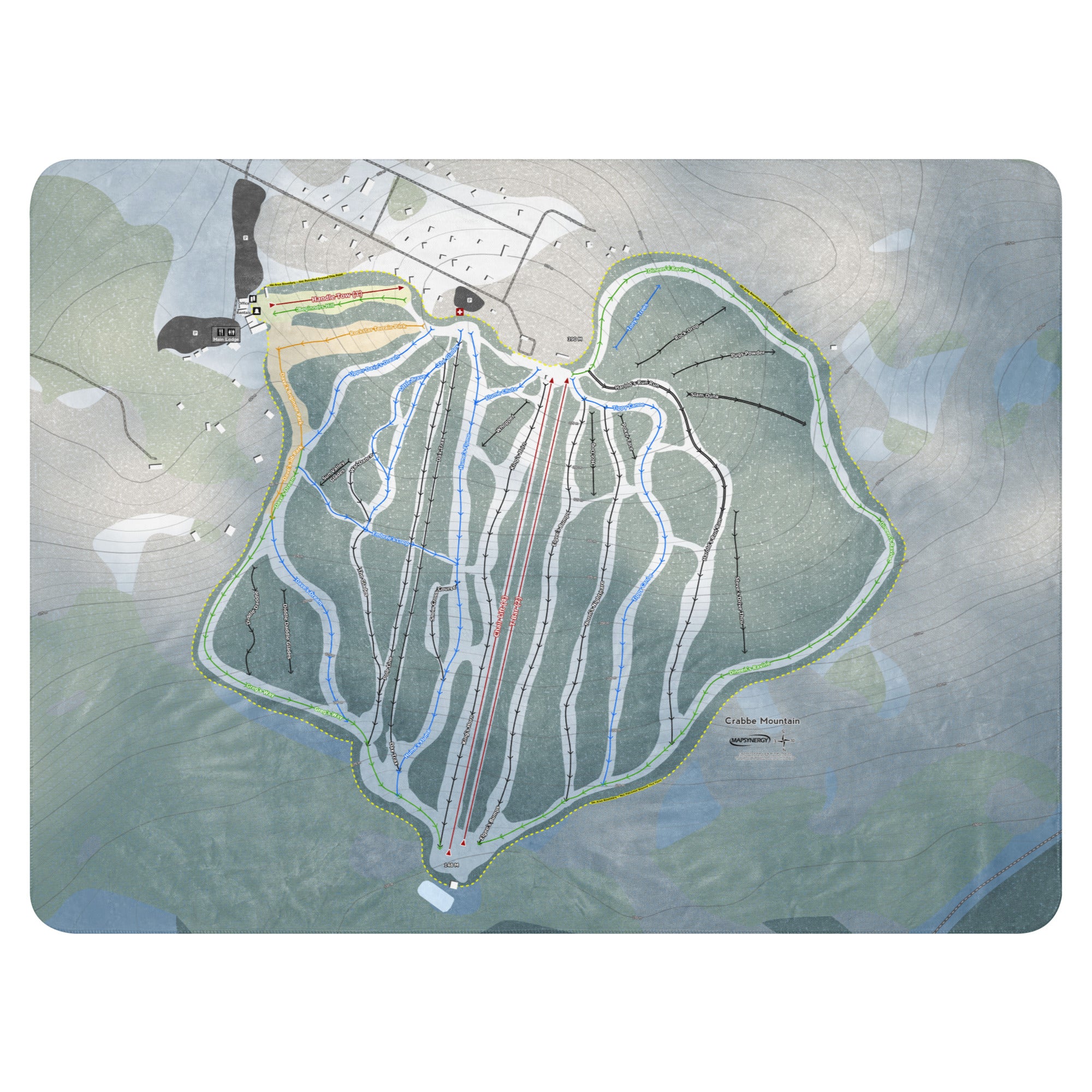 Crabbe Mountain, New Brunswick Ski Resort Map Blanket trail map