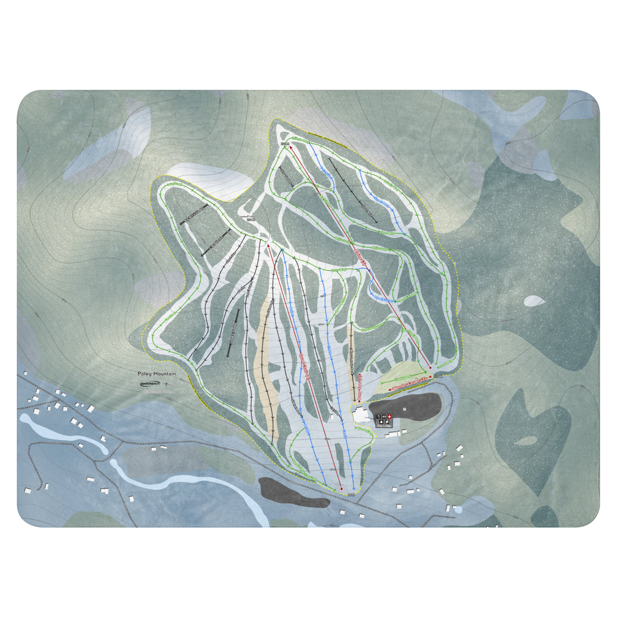 Poley Mountain, New Brunswick Ski Resort Map Blanket