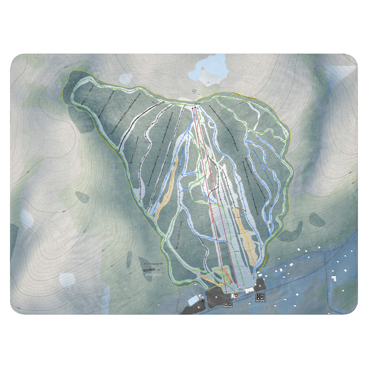 Wentworth, Nova Scotia Ski Resort Map Blanket