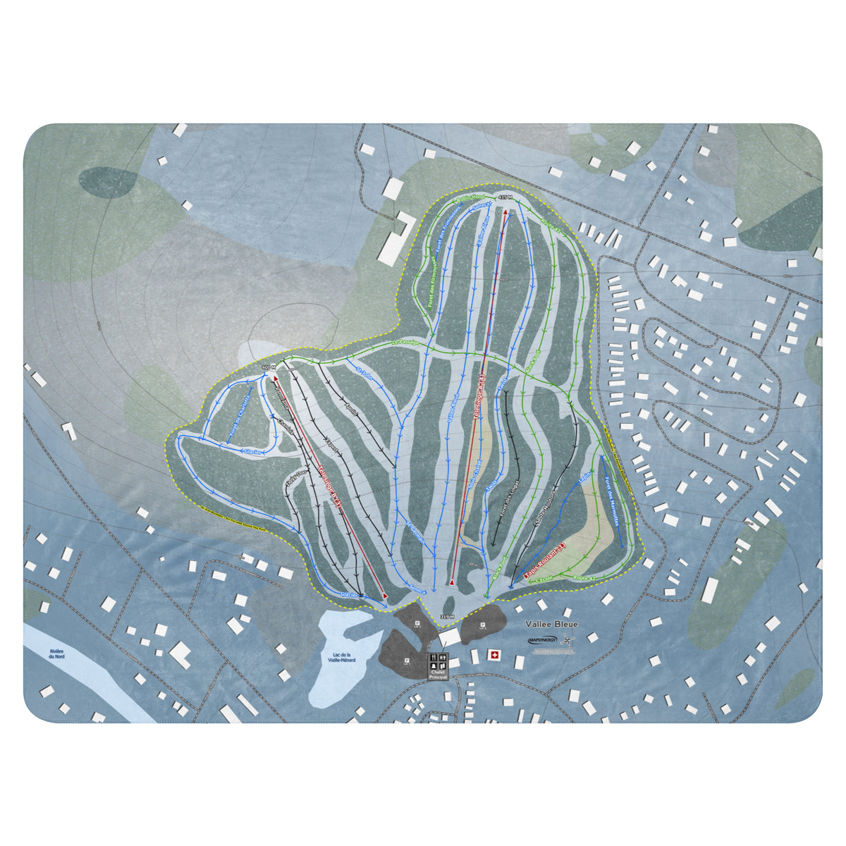 Vallee Bleue, Quebec Ski Resort Map Blanket