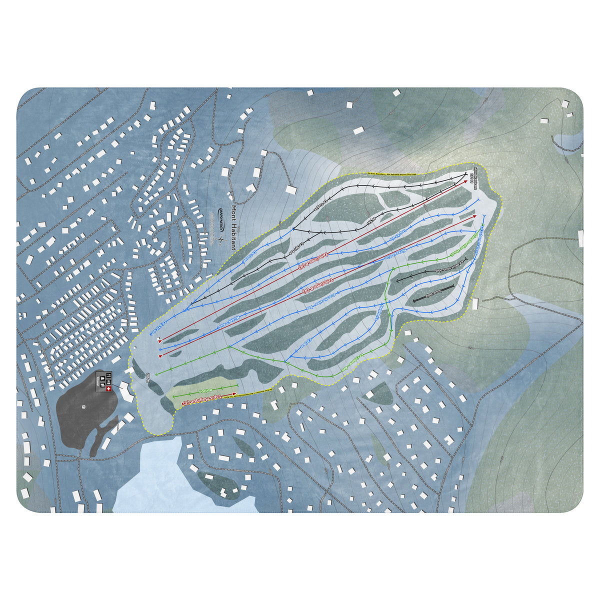 Mont Habitant, Quebec Ski Resort Map Blanket