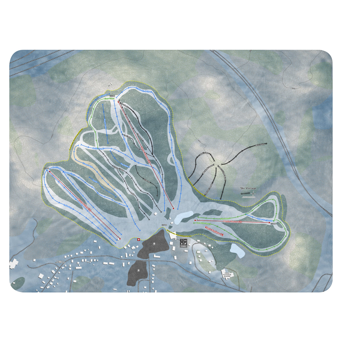 Ski Vorlage, Quebec Ski Resort Map Blanket