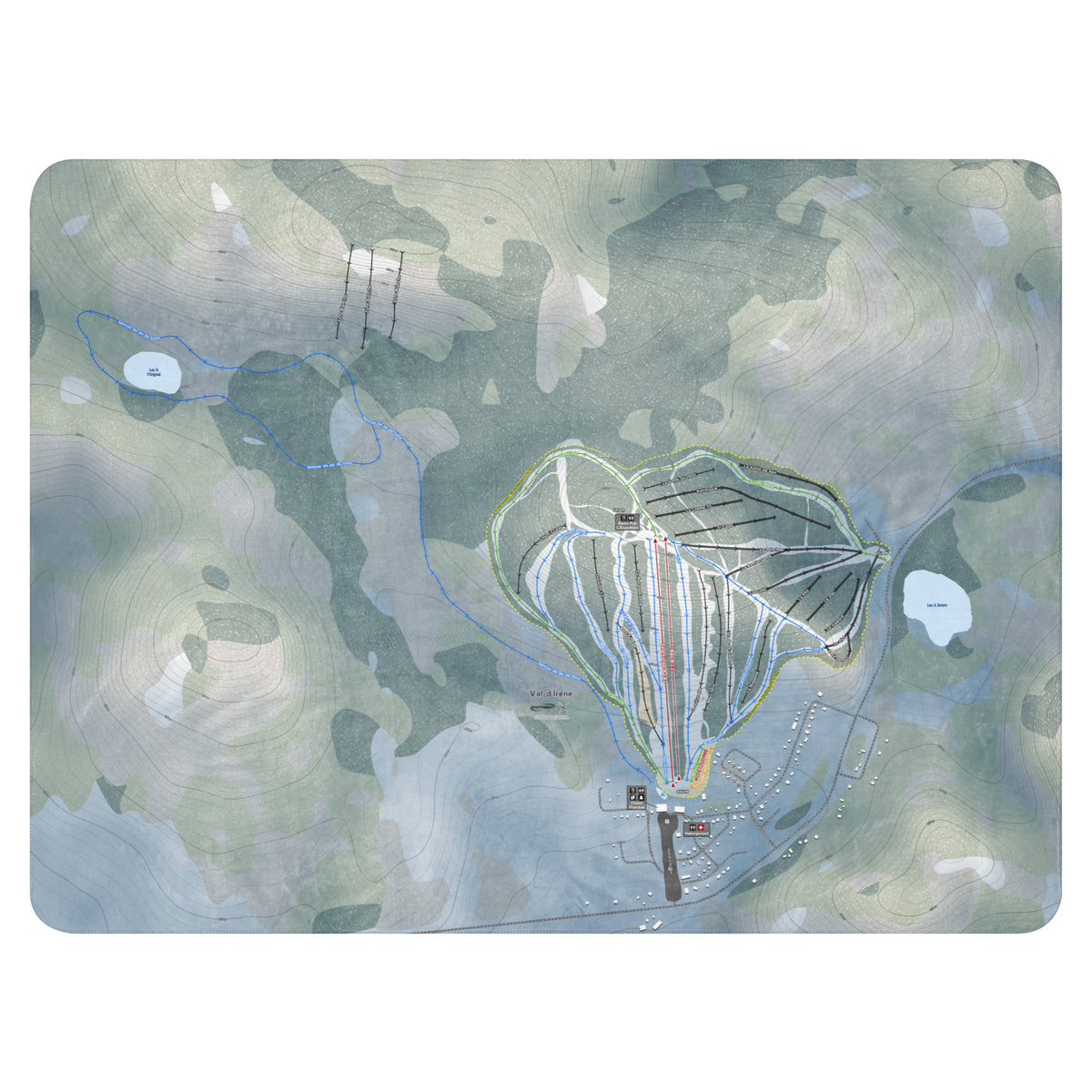 Val-dIrene, Quebec Ski Resort Map Blanket