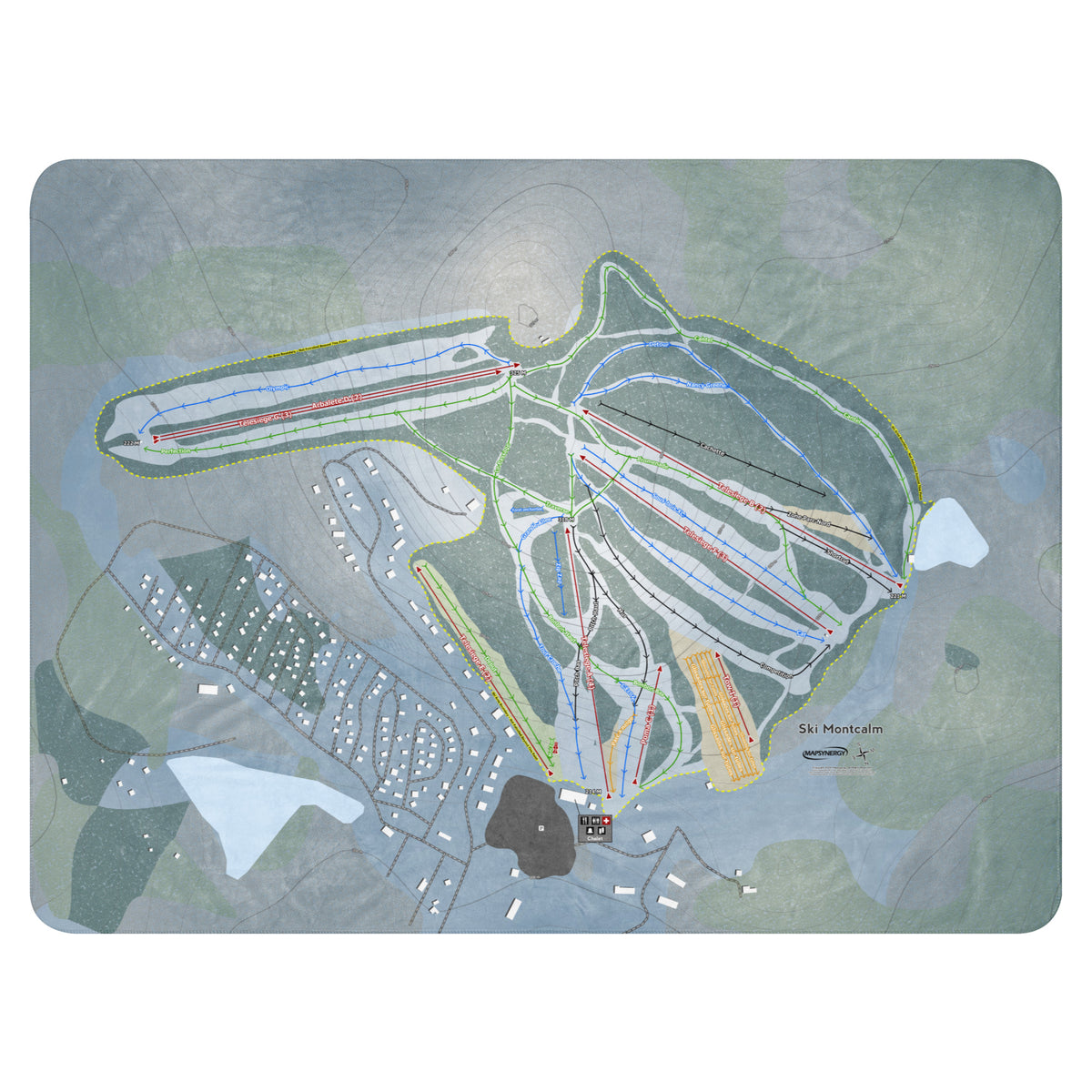 Ski Montcalm, Quebec Ski Resort Map Blanket