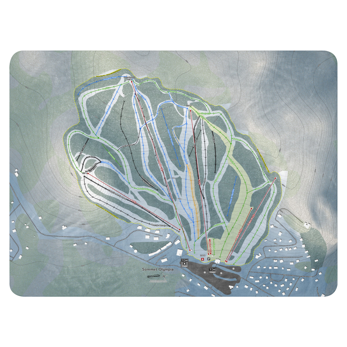 Sommet Olympia, Quebec Ski Resort Map Blanket