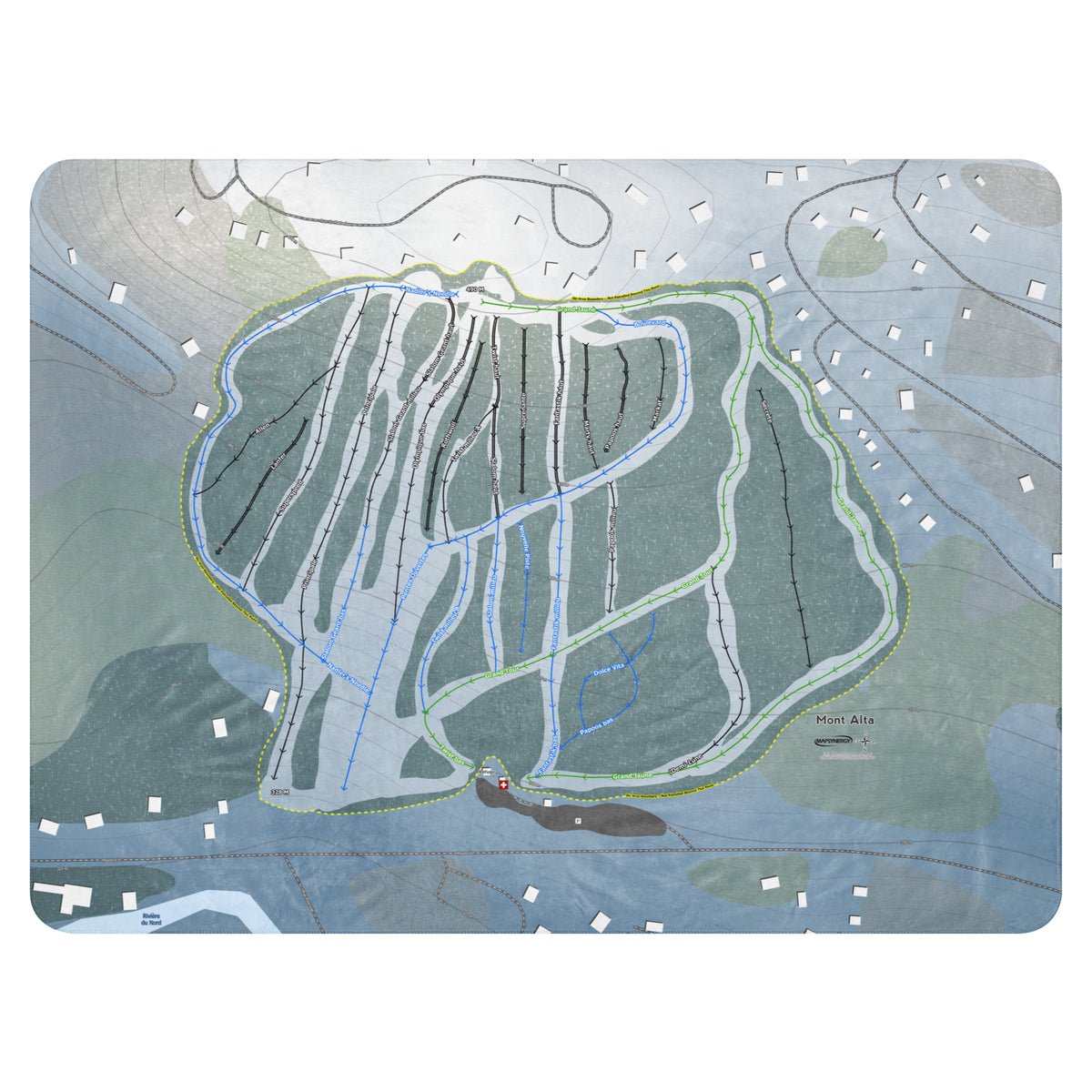 Mont Alta, Quebec Ski Resort Map Blanket
