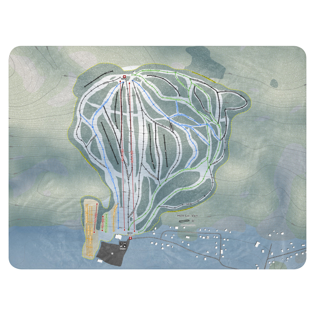 Mont Lac-Vert, Quebec Ski Resort Map Blanket