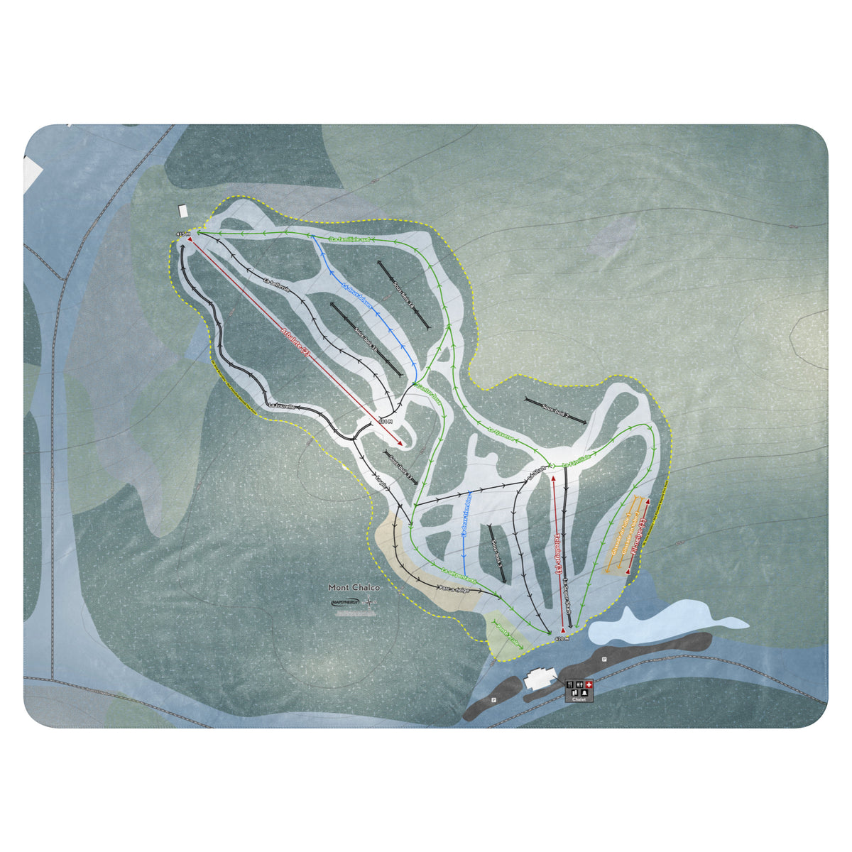 Mont Chalco, Quebec Ski Resort Map Blanket