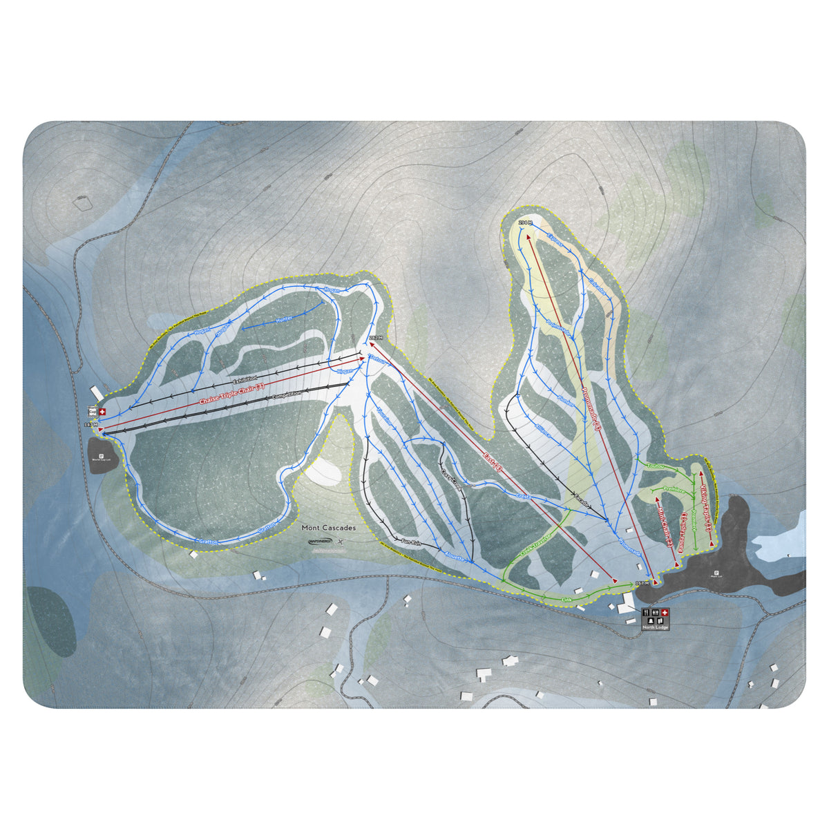 Mont Cascades, Quebec Ski Resort Map Blanket