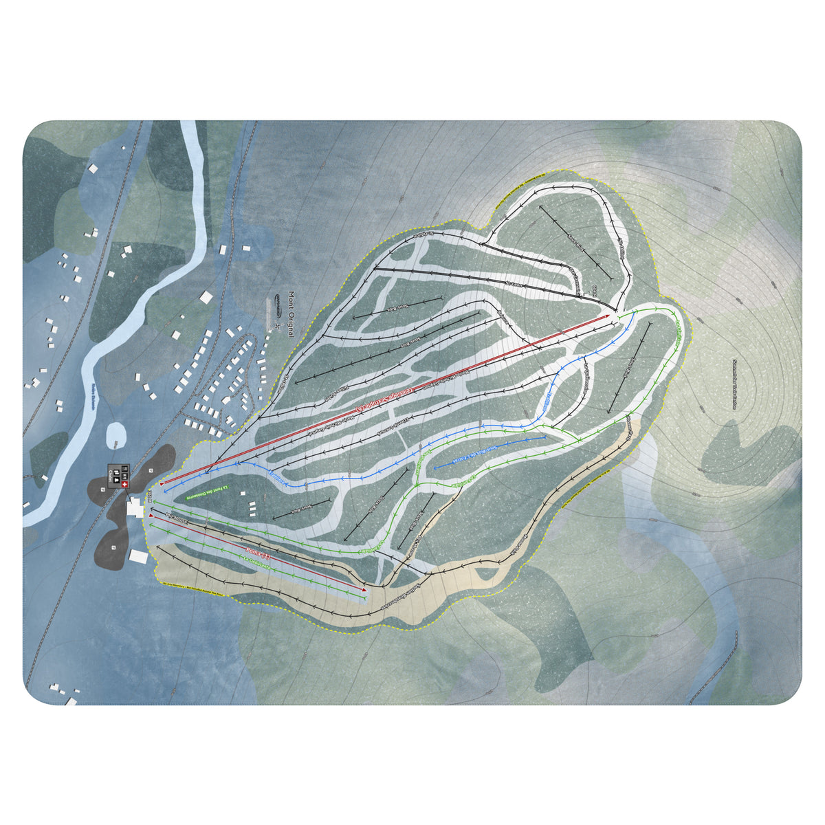 Mont Orignal, Quebec Ski Resort Map Blanket