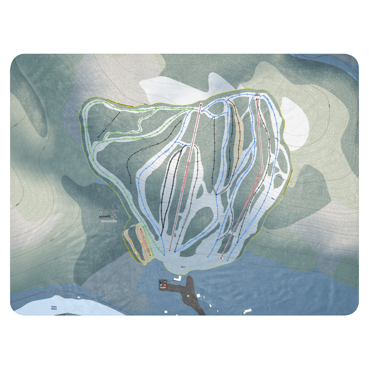 Mont Castor, Quebec Ski Resort Map Blanket