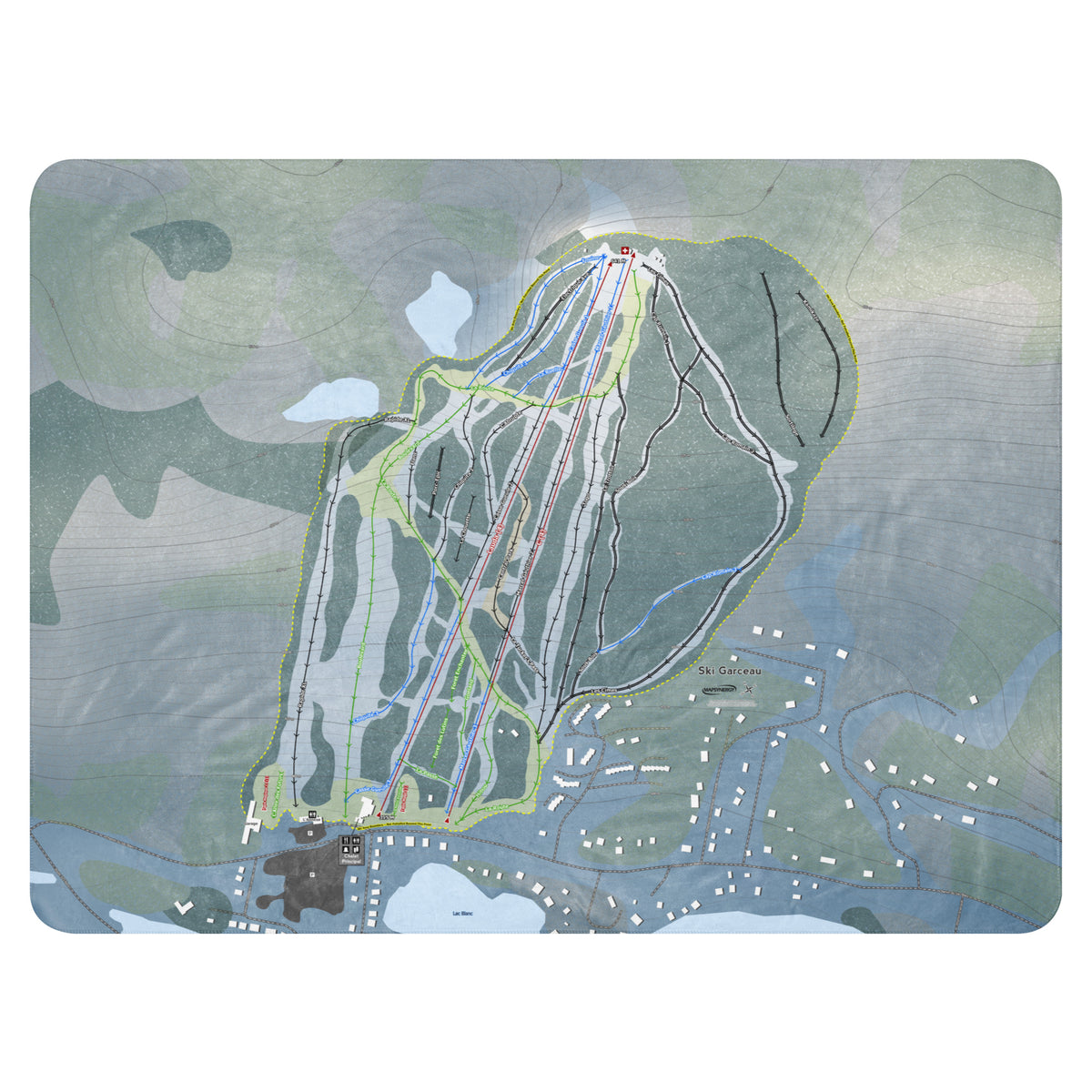 Ski Garceau, Quebec Ski Resort Map Blanket