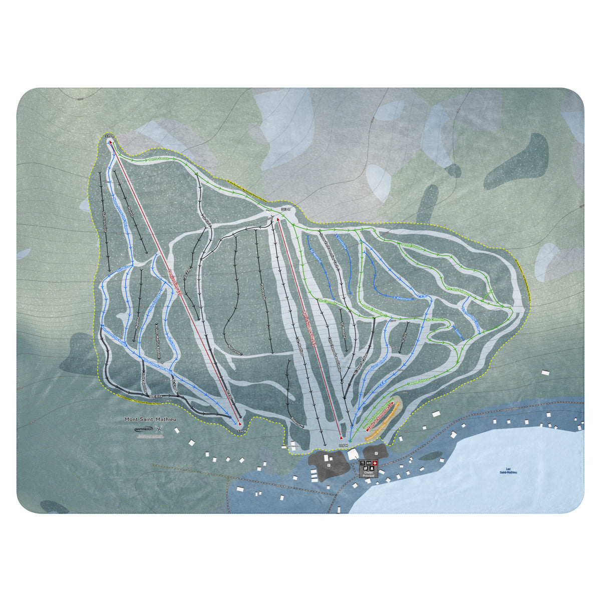 Mont Saint-Mathieu, Quebec Ski Resort Map Blanket