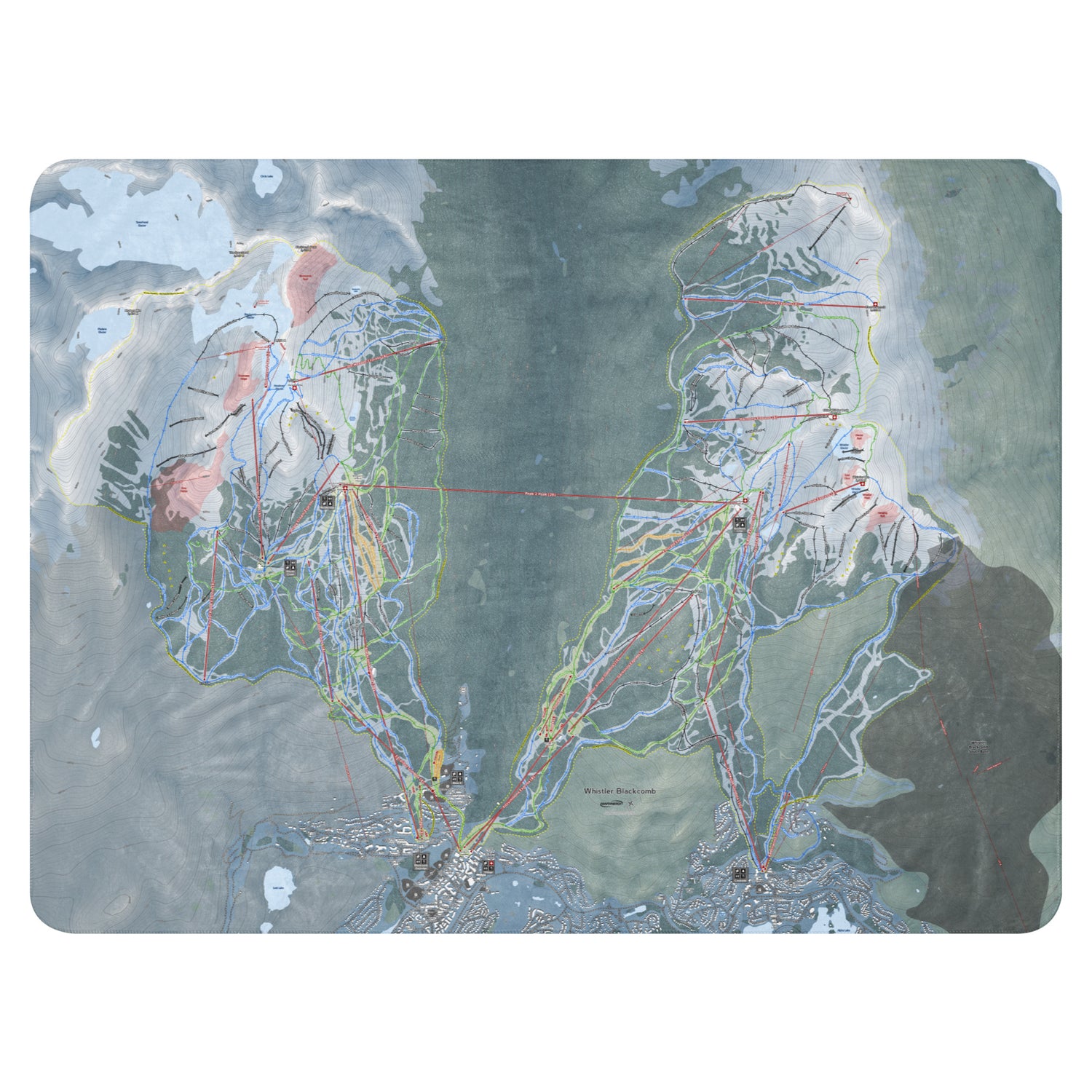 Whistler Blackcomb, British Columbia Ski Resort Map Blanket