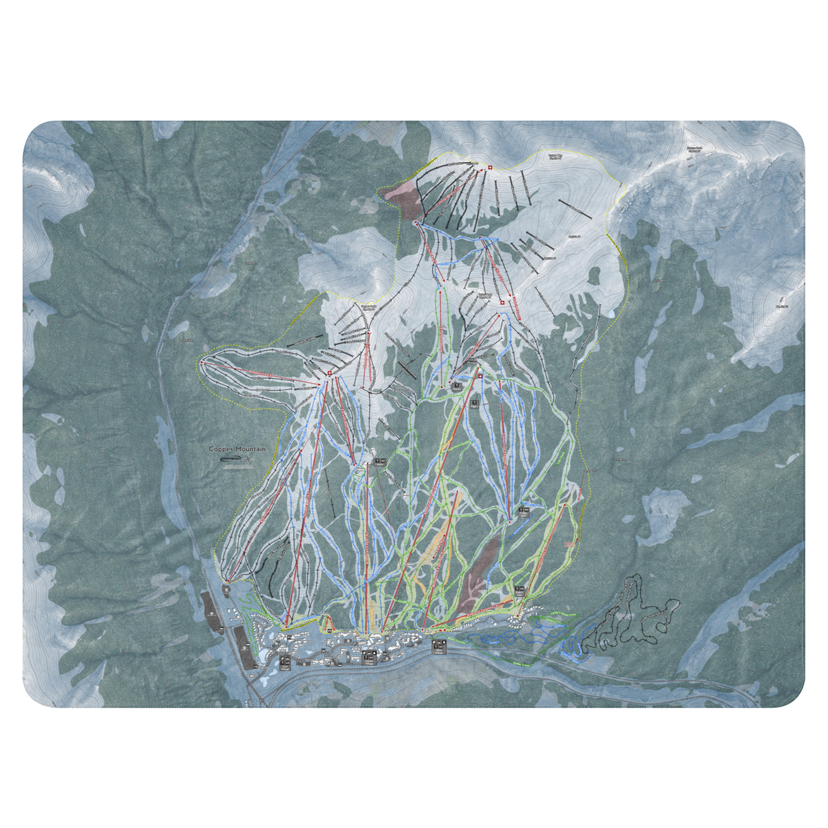 Copper Mountain, Colorado Ski Resort Map Blanket
