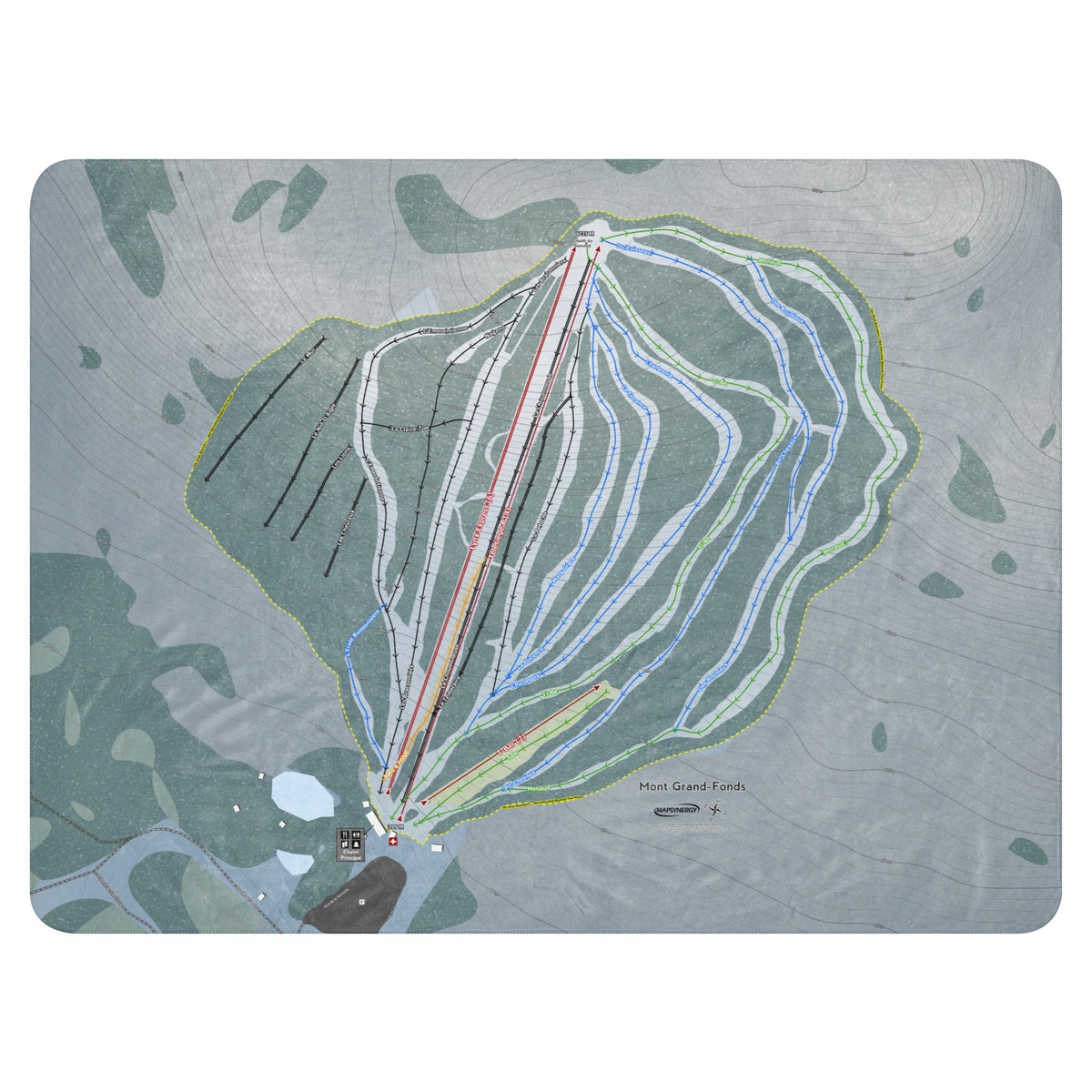 Mont Grand-Fonds, Quebec  Ski Resort Map Blanket