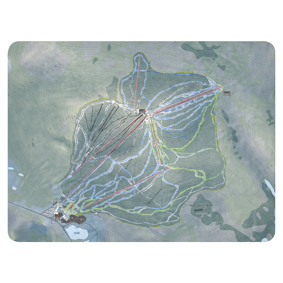 Mont Sainte-Anne, Quebec Ski Resort Map Blanket