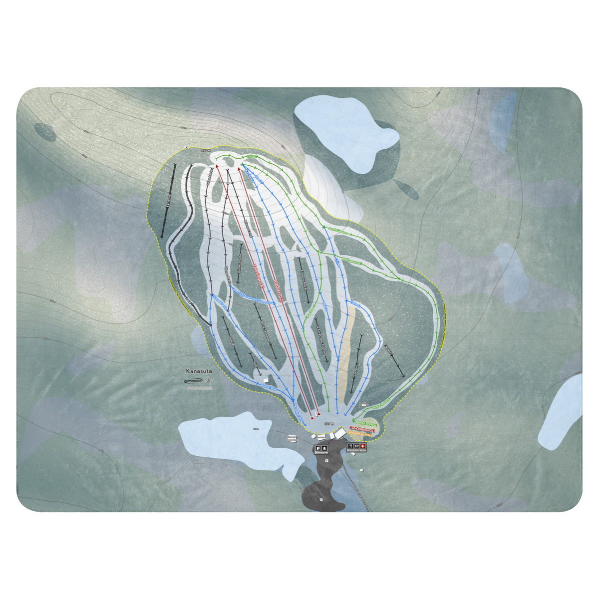 Kanasuta, Quebec Ski Resort Map Blanket