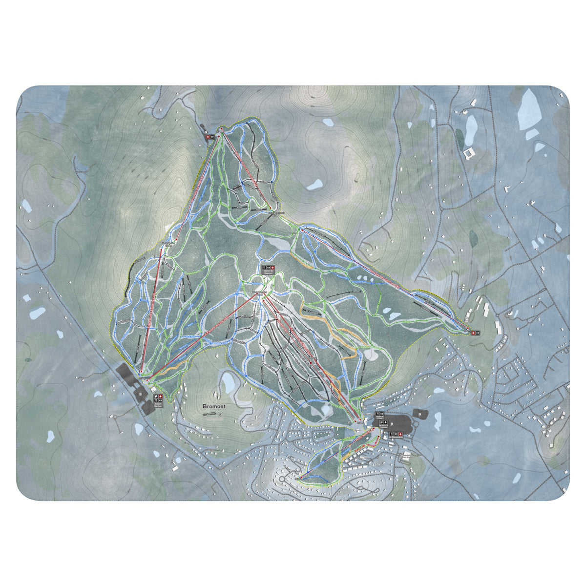 Bromont, Quebec Ski Resort Map Blanket