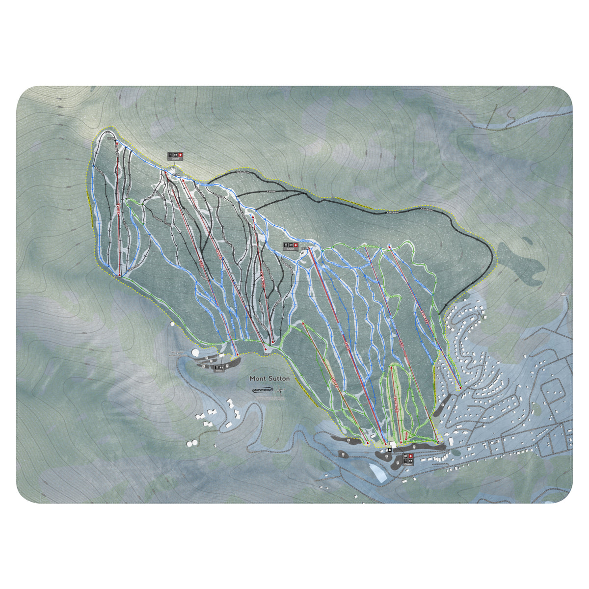 Mont Sutton, Quebec Ski Resort Map Blanket