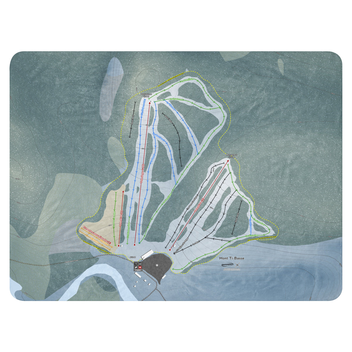 Mont Ti-Basse, Quebec Ski Resort Map Blanket