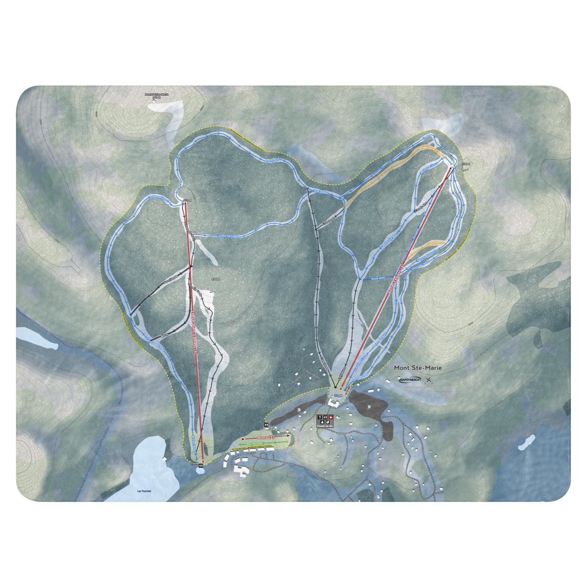 Mont Ste-Marie, Quebec Ski Resort Map Blanket