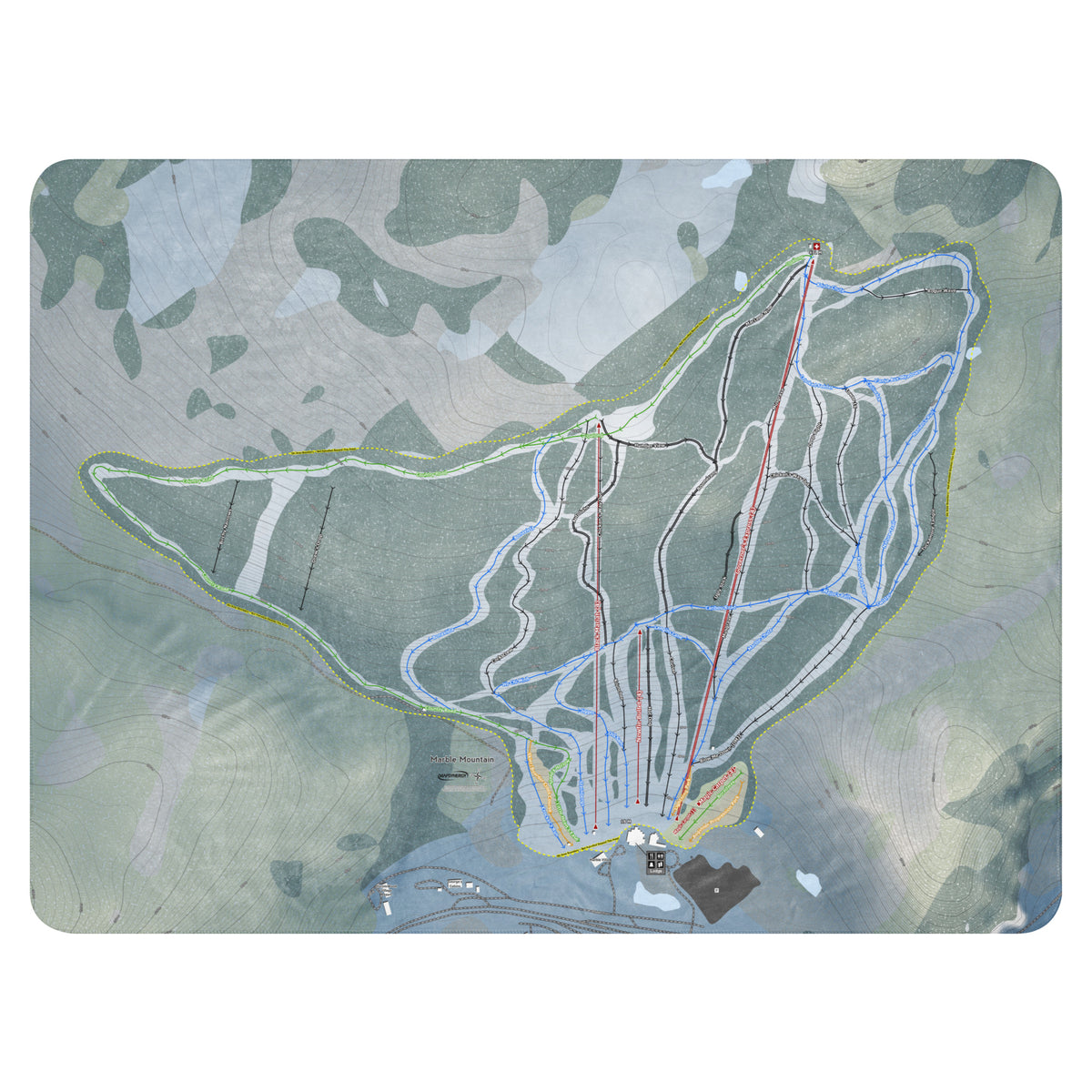 Marble Mountain, Newfoundland and Labrador Ski Resort Map Blanket