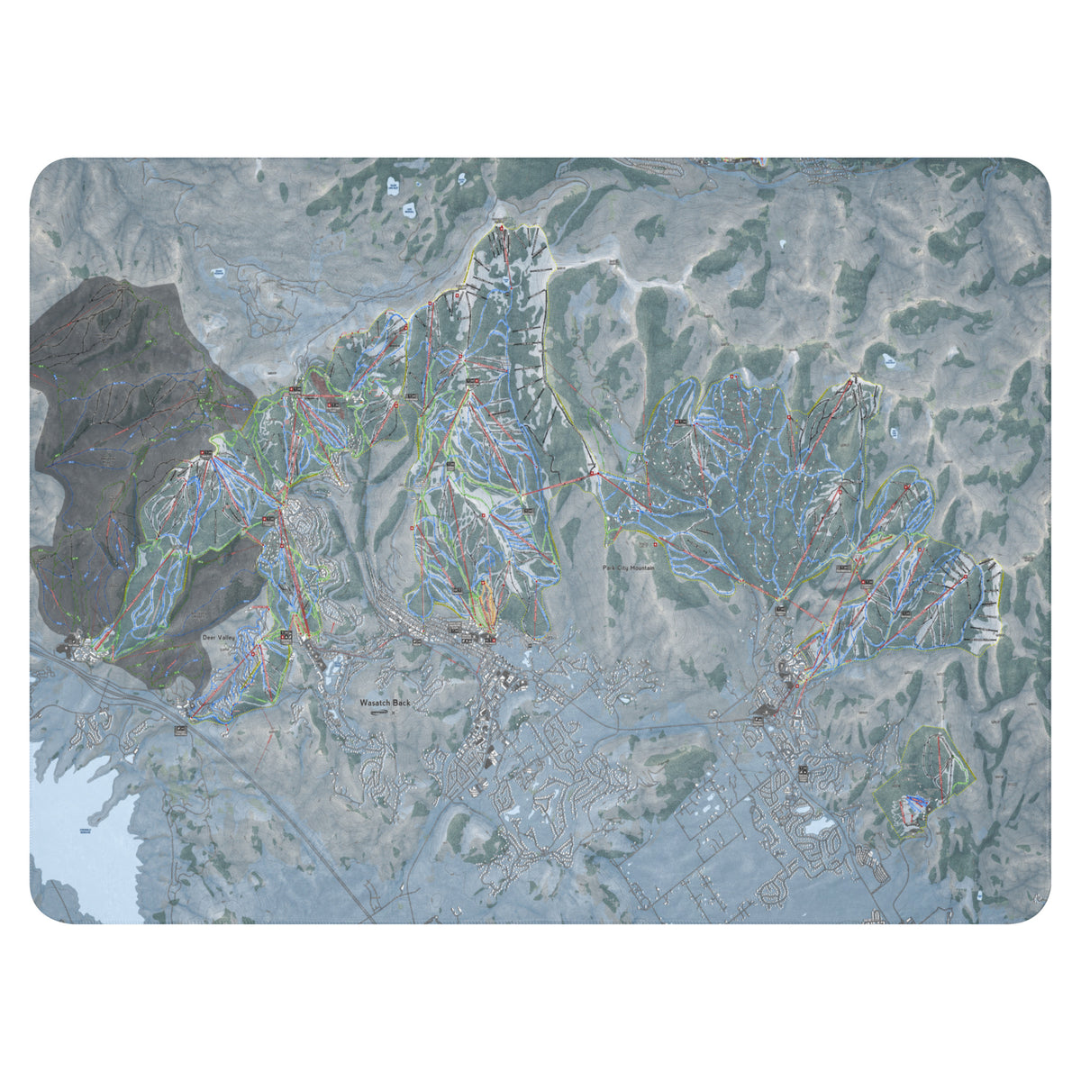 Wasatch Back, Utah Ski Resort Map Blanket