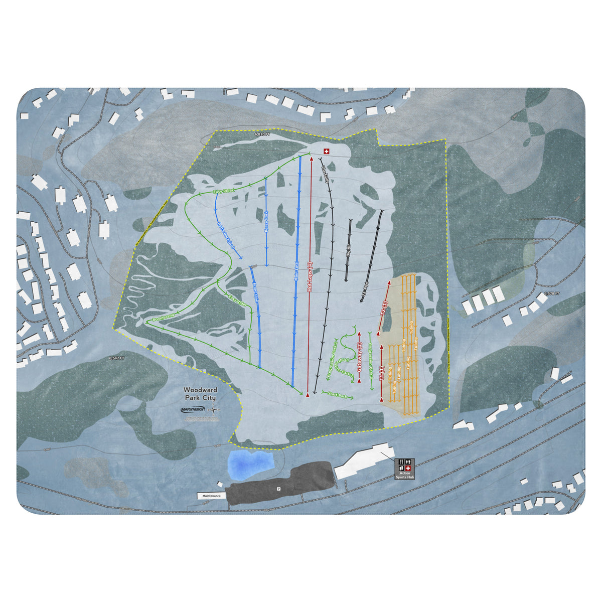 Woodward Park City, Utah Ski Resort Map Blanket