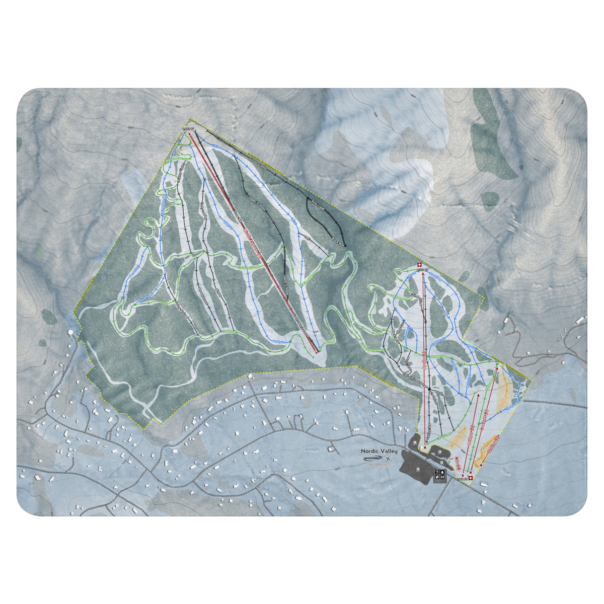 Nordic Valley, Utah Ski Resort Map Blanket