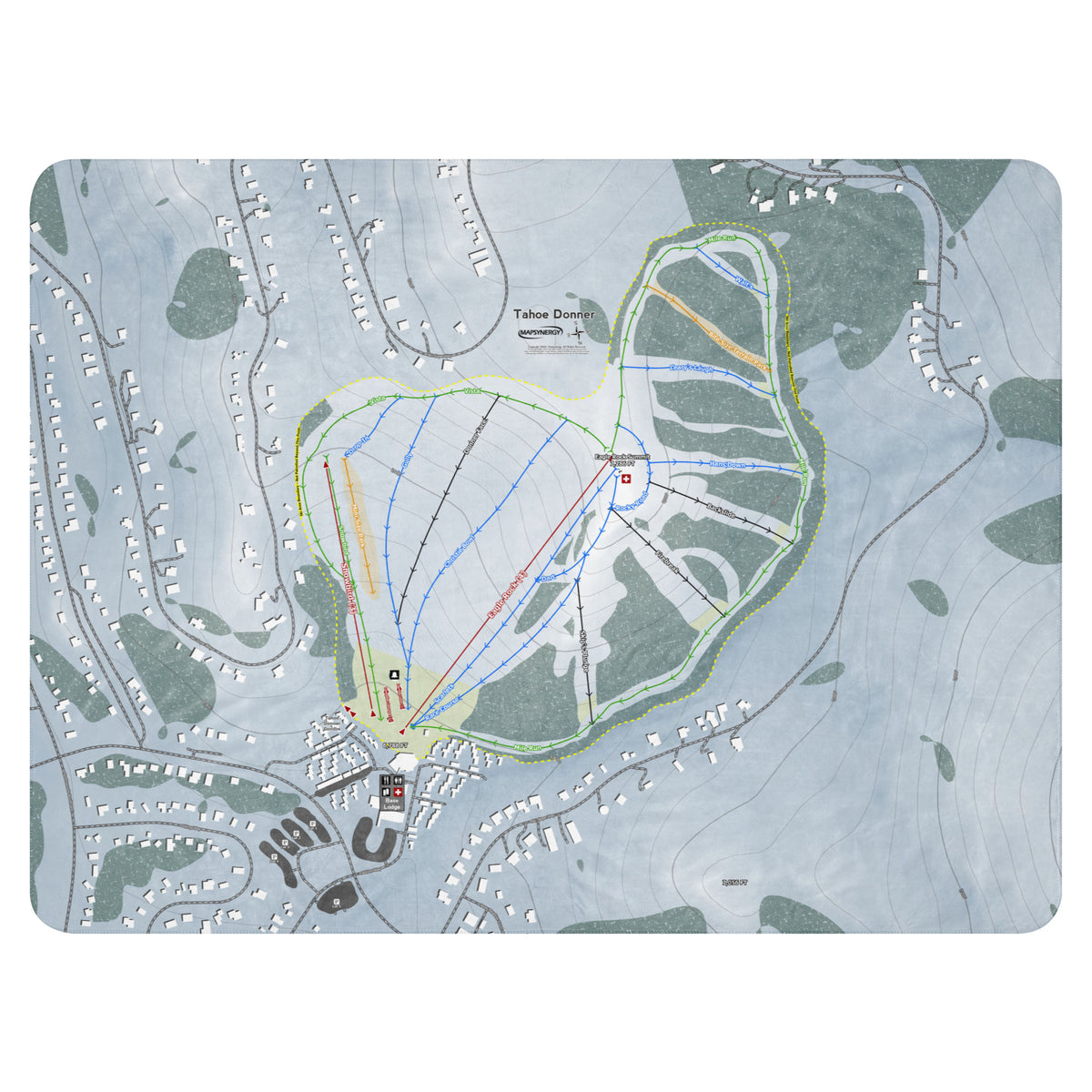 Tahoe Donner, California Ski Resort Map Blanket