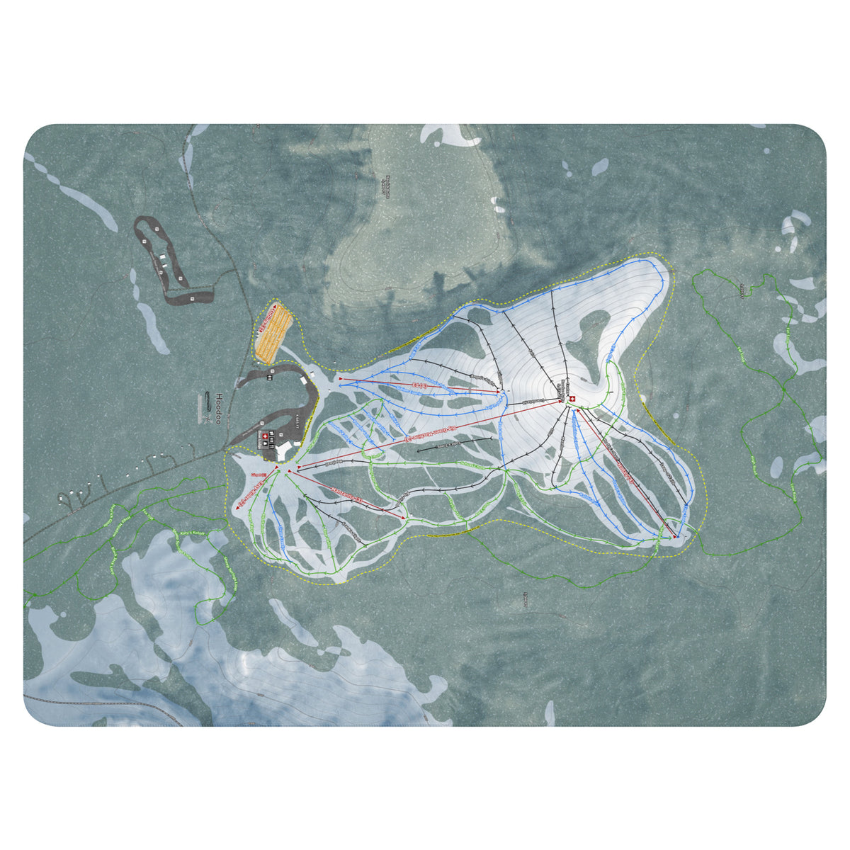 Hoodoo, Oregon Ski Resort Map Blanket