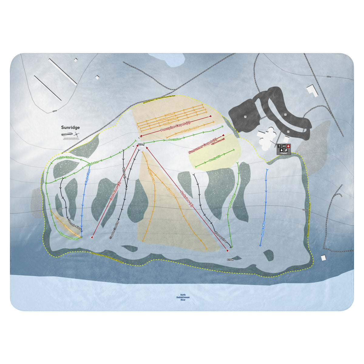 Sunridge, Alberta Ski Resort Map Blanket