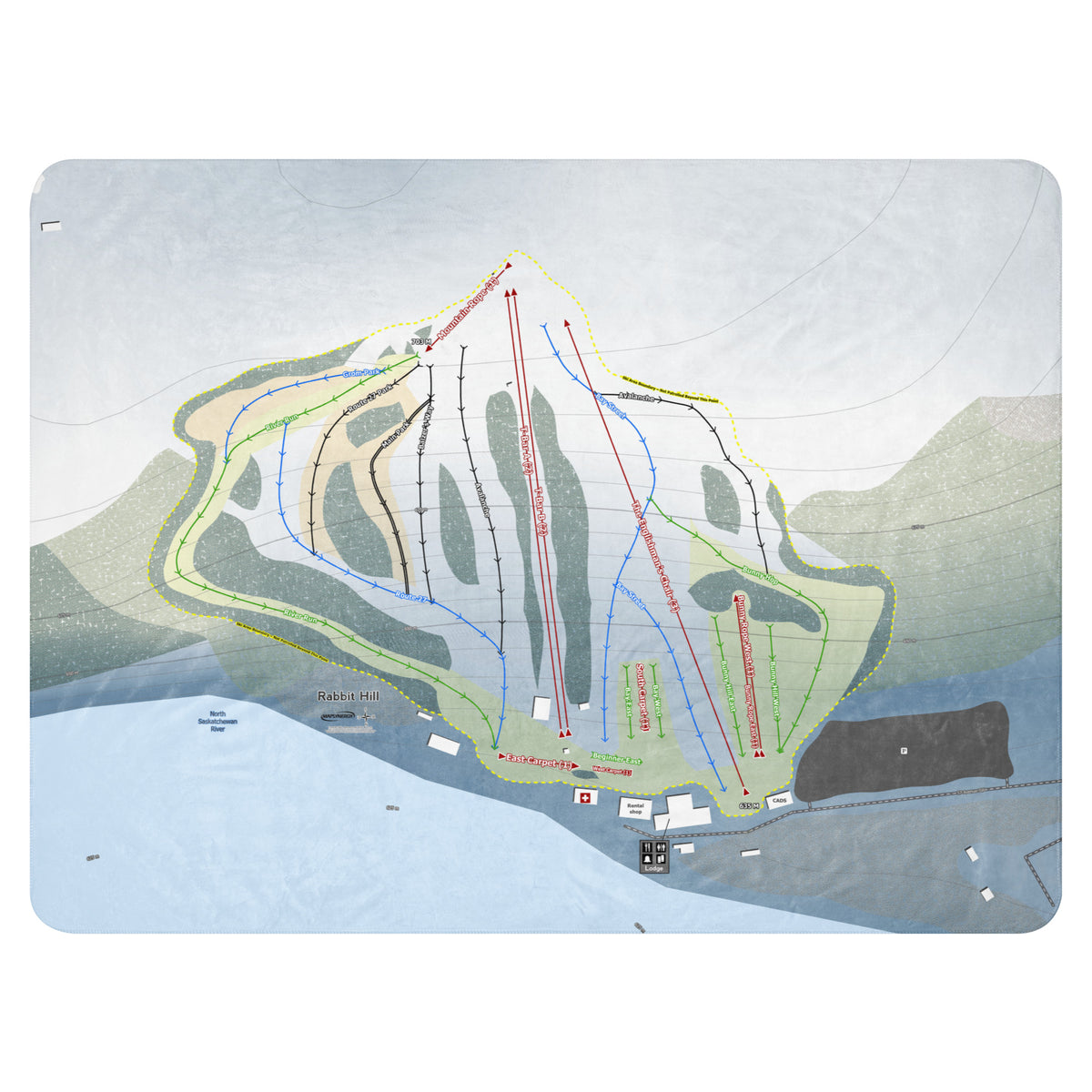 Rabbit Hill, Alberta Ski Resort Map Blanket