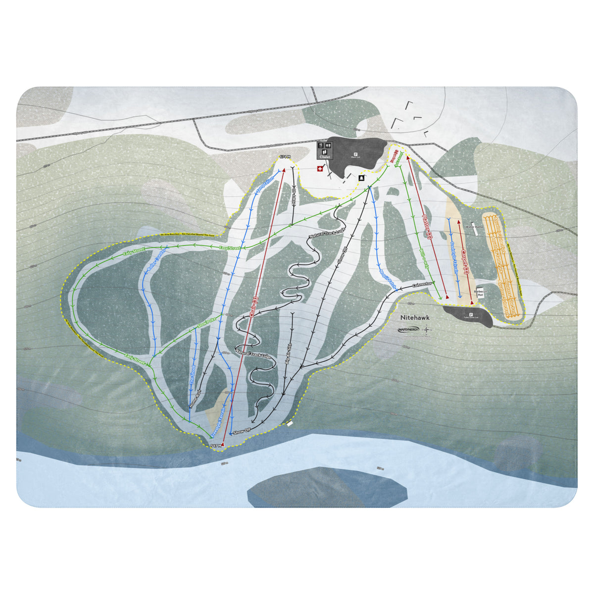 Nitehawk, Alberta Ski Resort Map Blanket