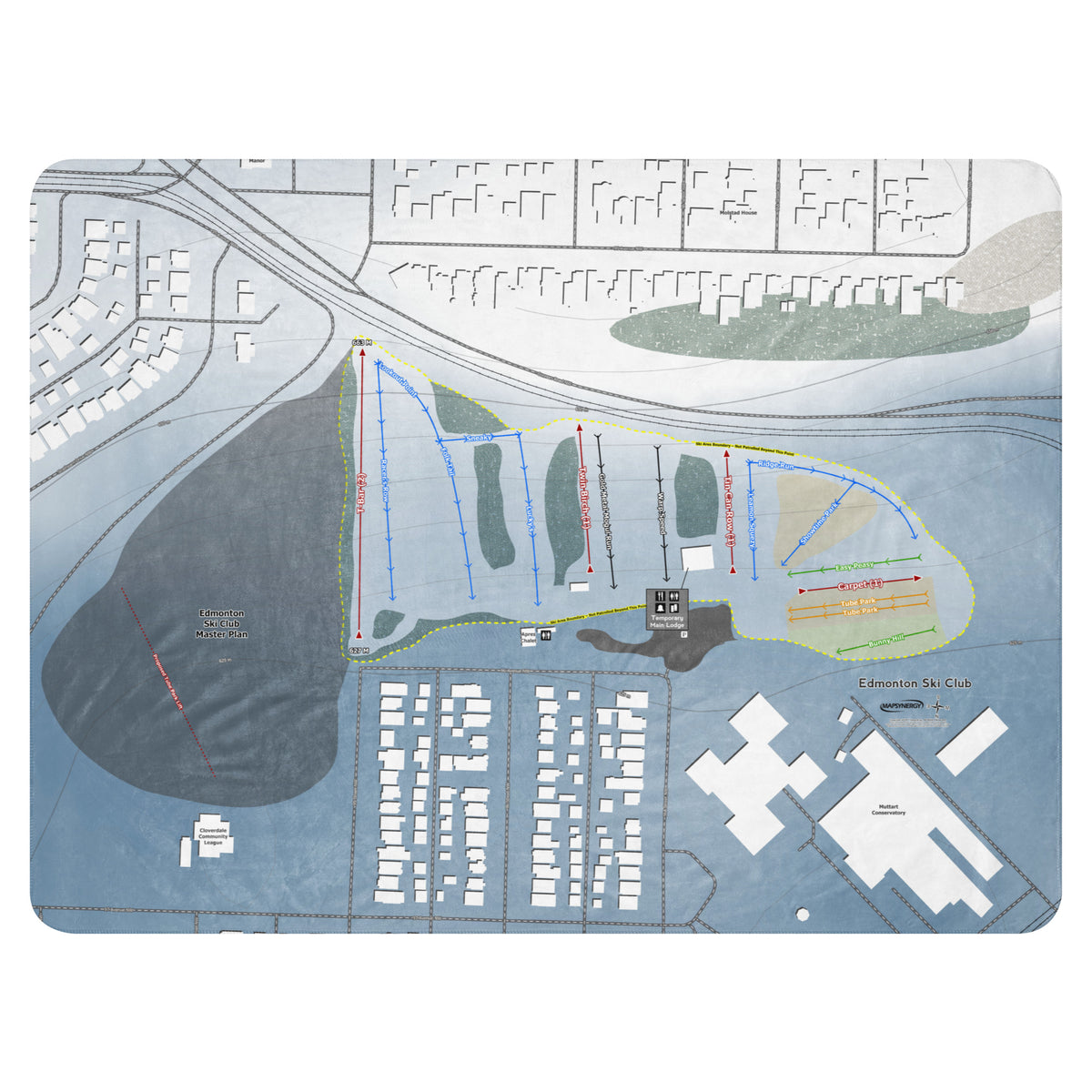 Edmonton Ski Club, Alberta Ski Resort Map Blanket