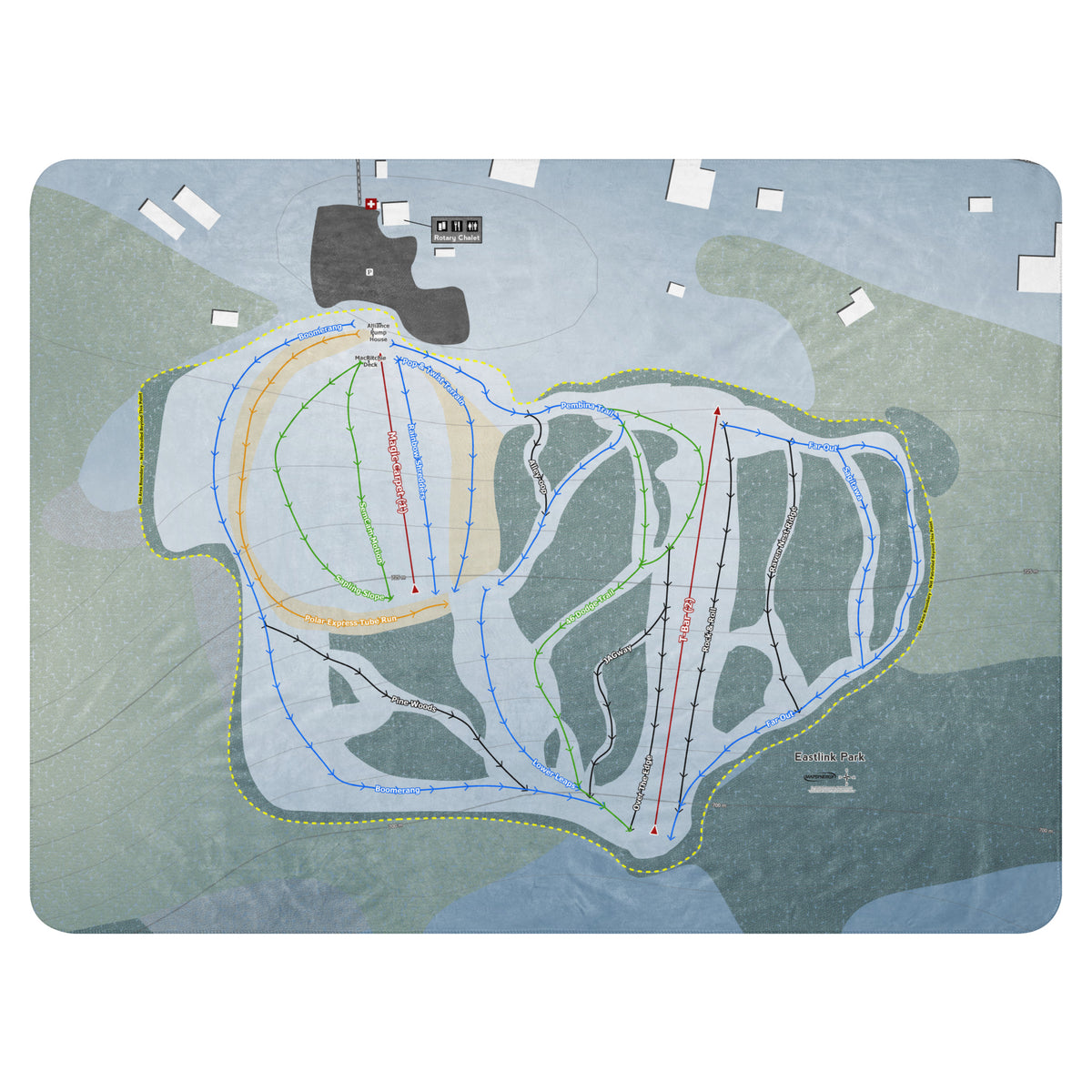 Eastlink Park, Alberta Ski Resort Map Blanket