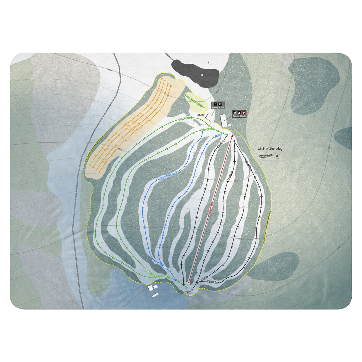 Little Smoky, Alberta Ski Resort Map Blanket