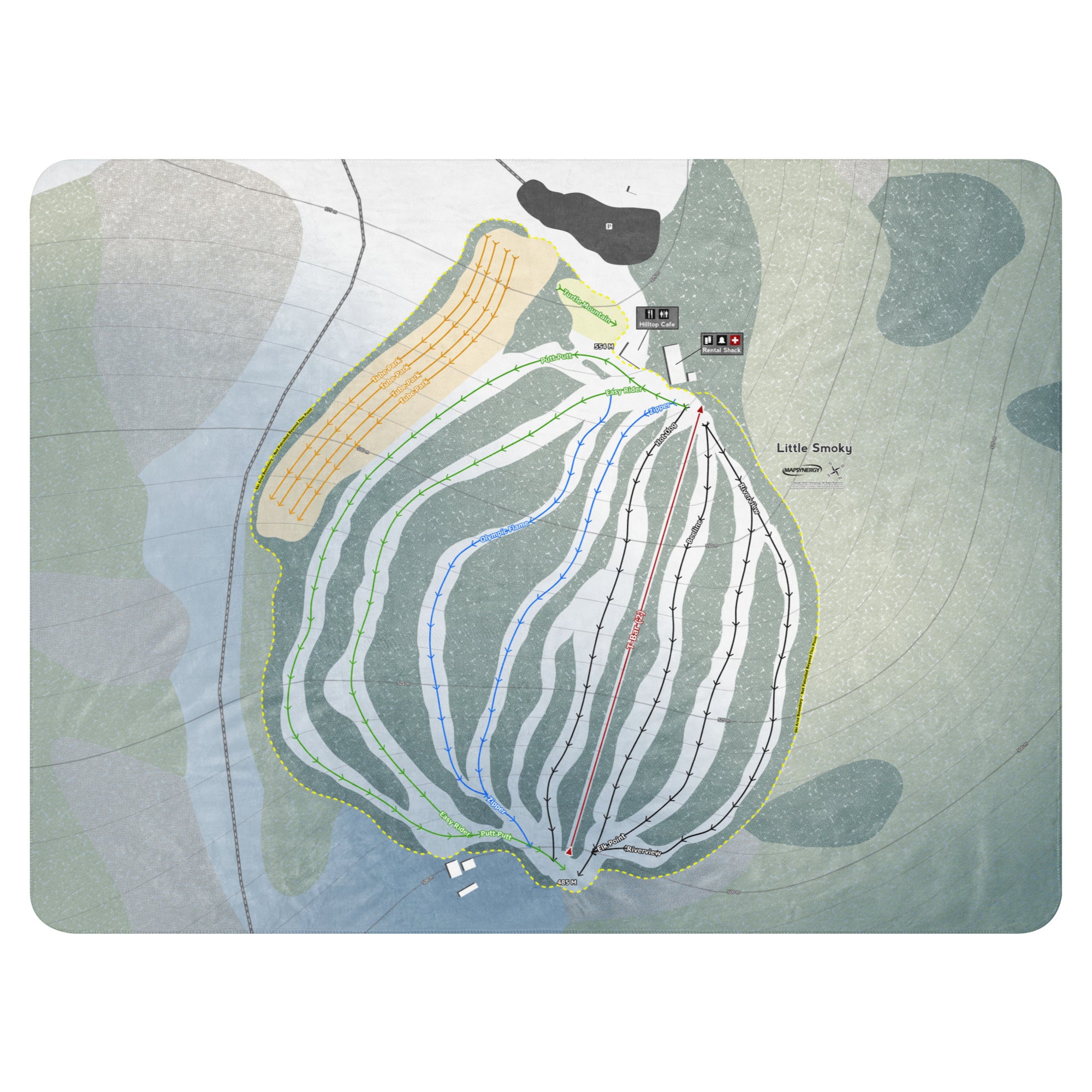 Little Smoky, Alberta Ski Resort Map Blanket trail map