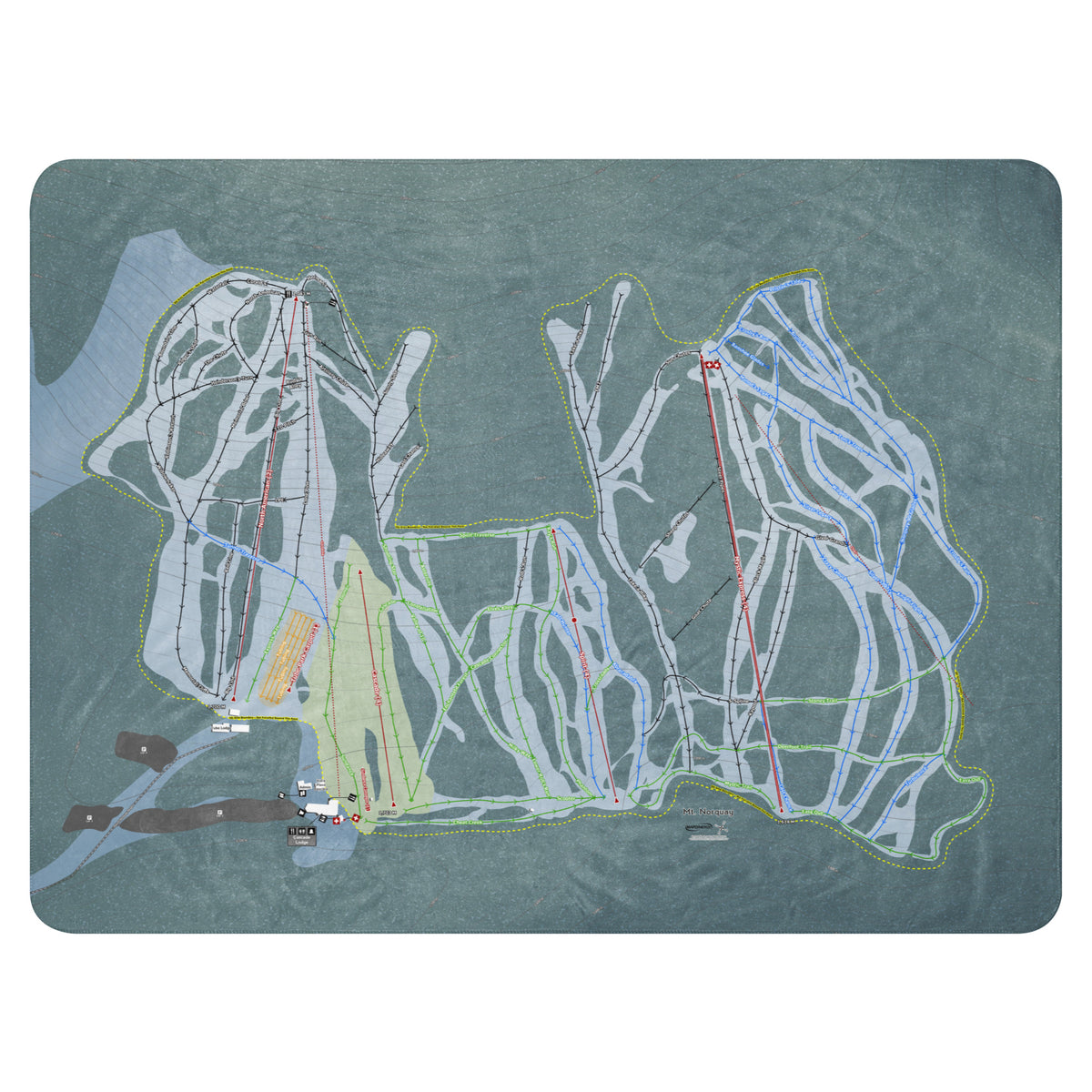 Mt Norquay, Alberta Ski Resort Map Blanket