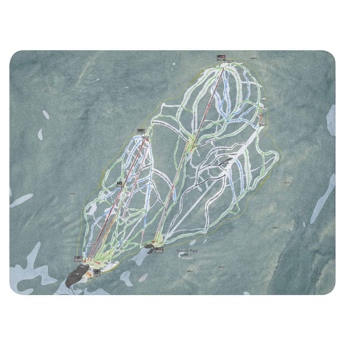 Sunrise Park, Arizona Ski Resort Map Blanket