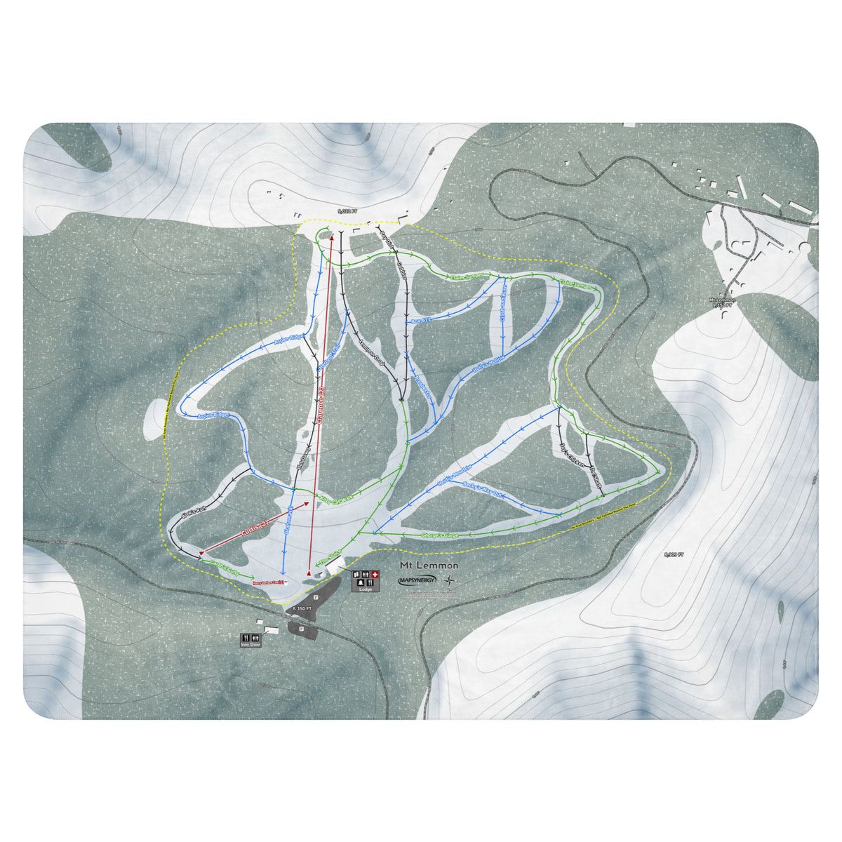 Mt Lemmon, Arizona Ski Resort Map Blanket