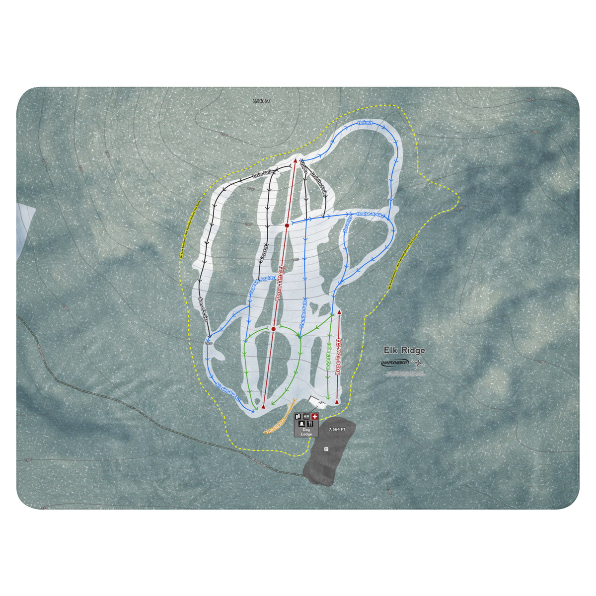 Elk Ridge, Arizona Ski Resort Map Blanket