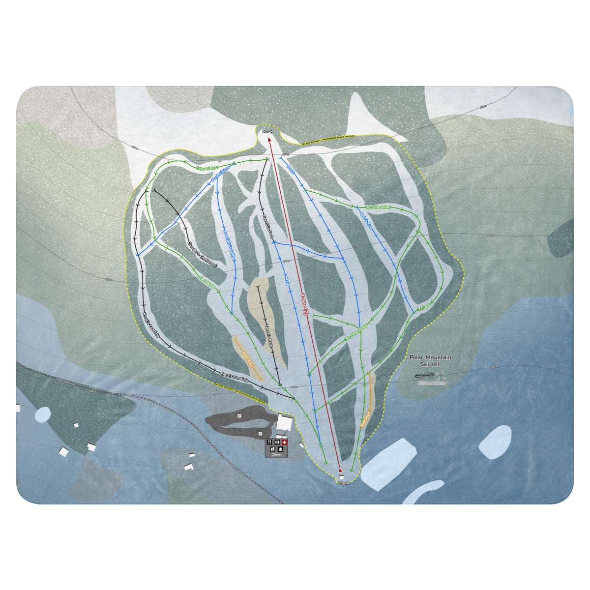 Bear Mountain Ski Hill, British Columbia Ski Resort Map Blanket