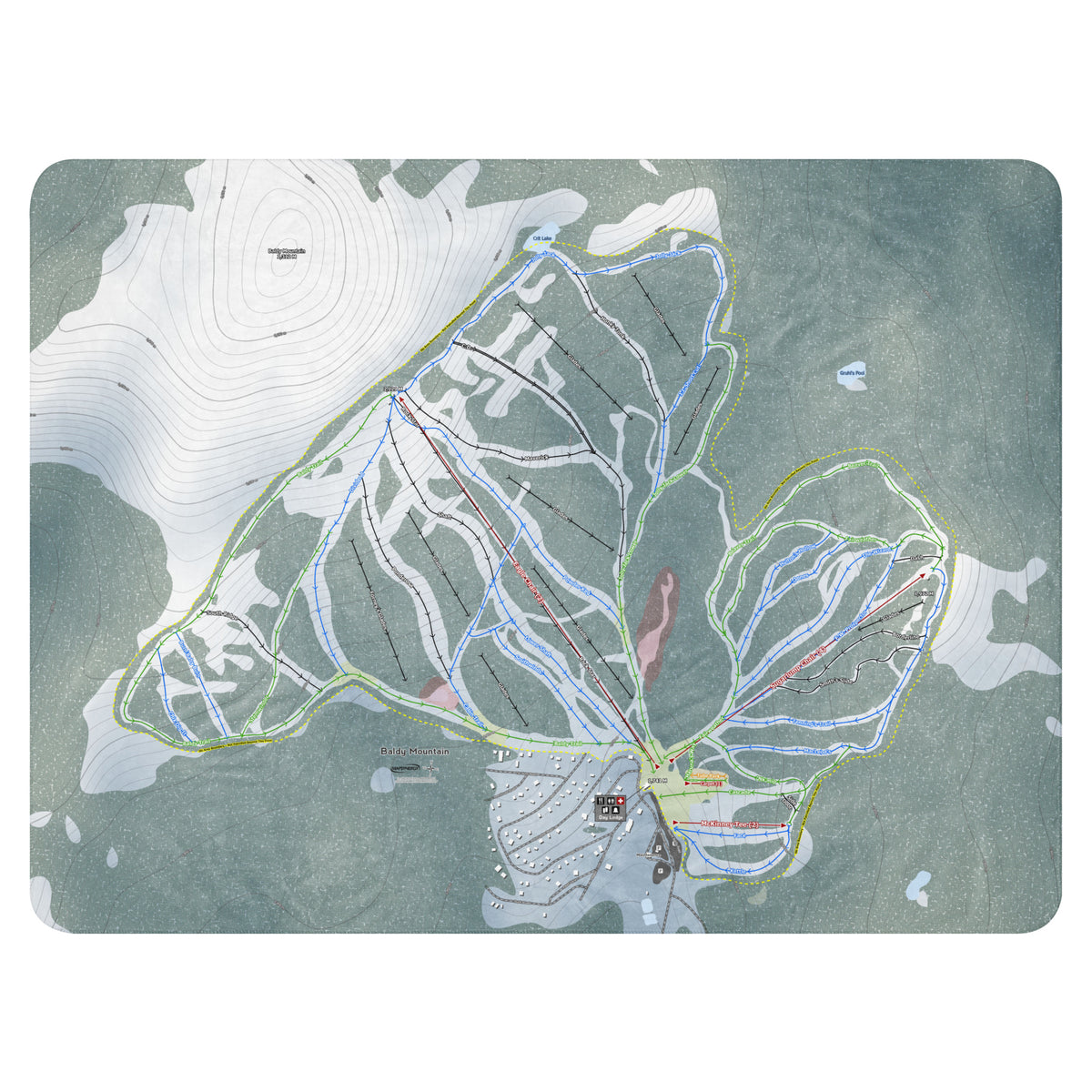 Baldy Mountain, British Columbia Ski Resort Map Blanket