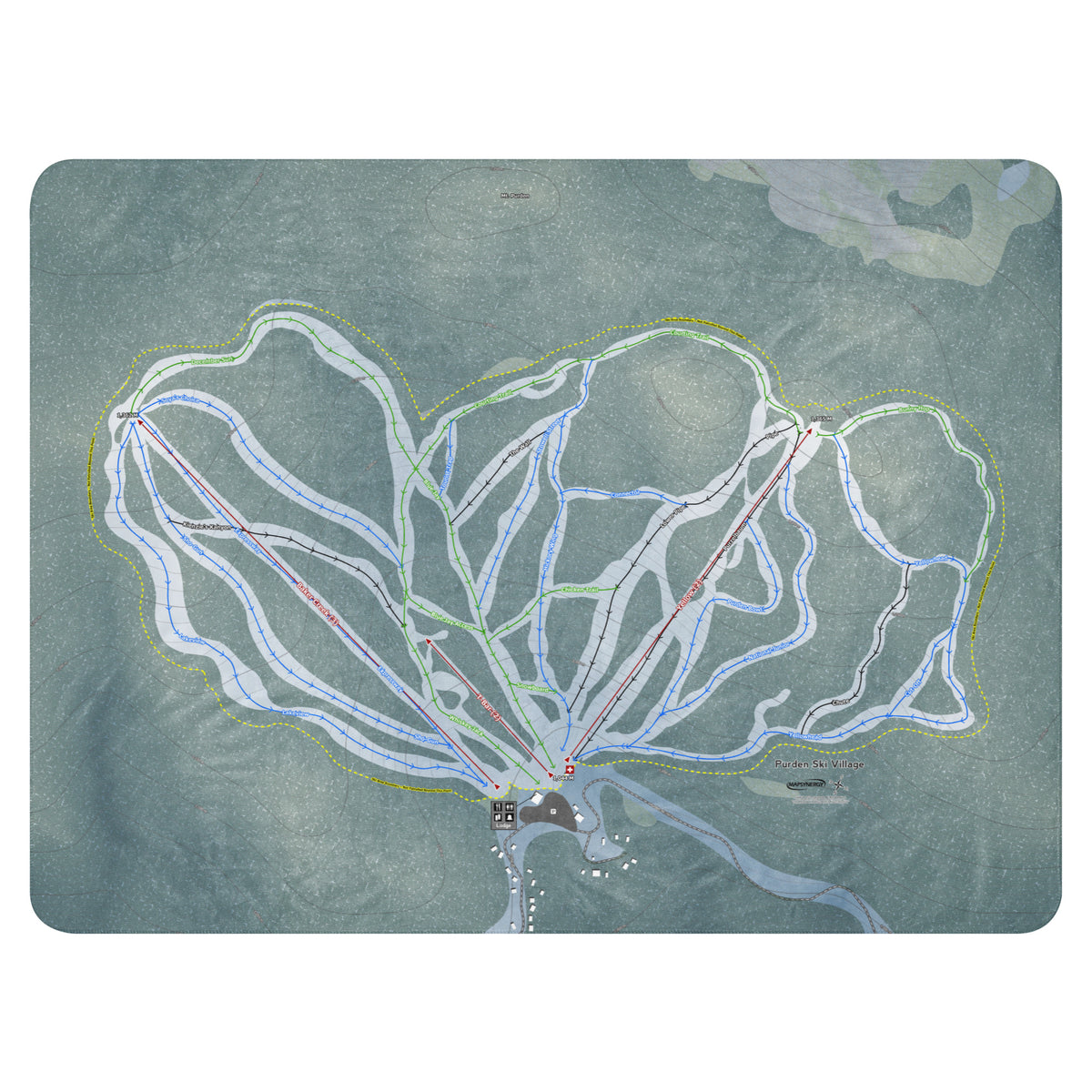 Purden Ski Village, British Columbia Ski Resort Map Blanket