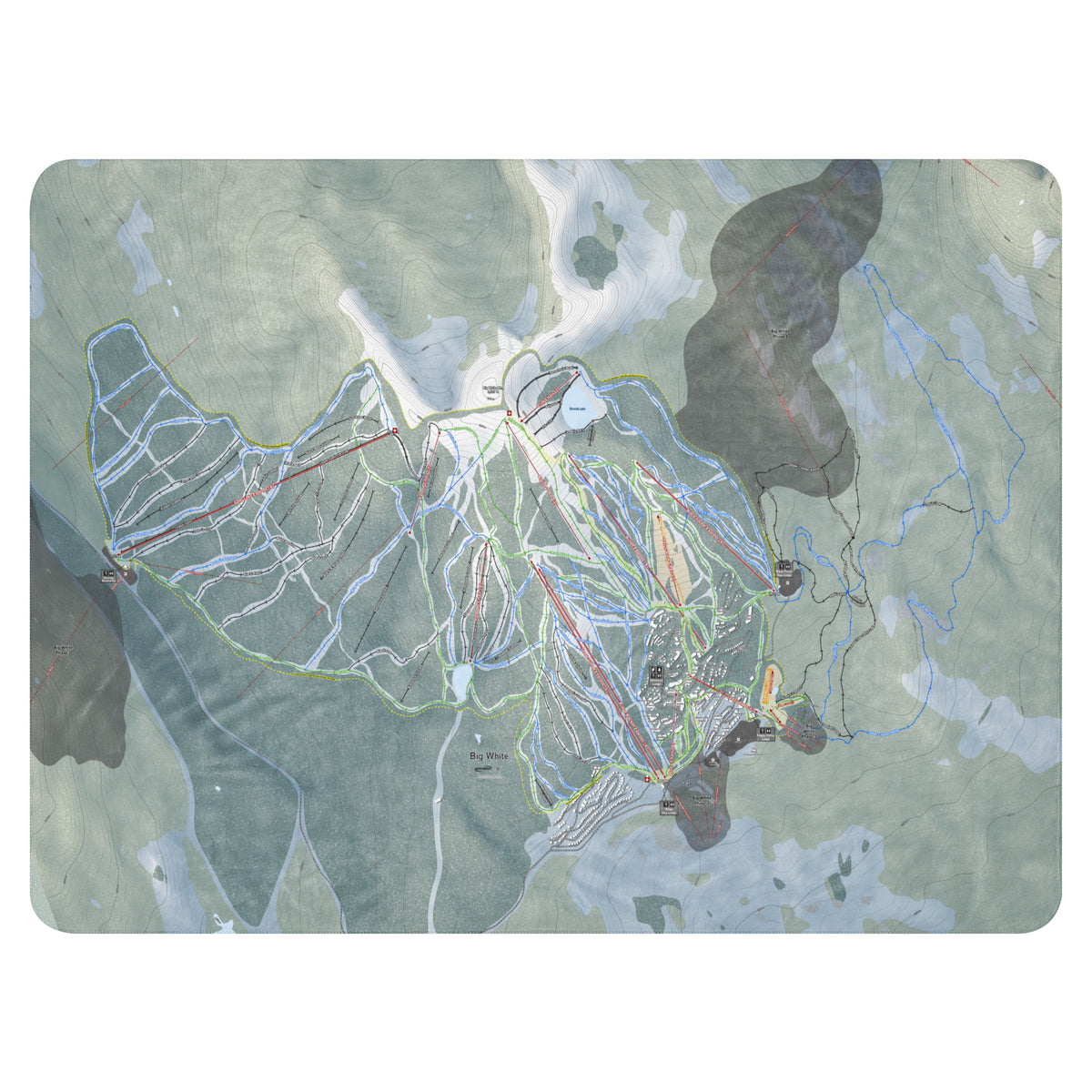 Big White, British Columbia Ski Resort Map Blanket