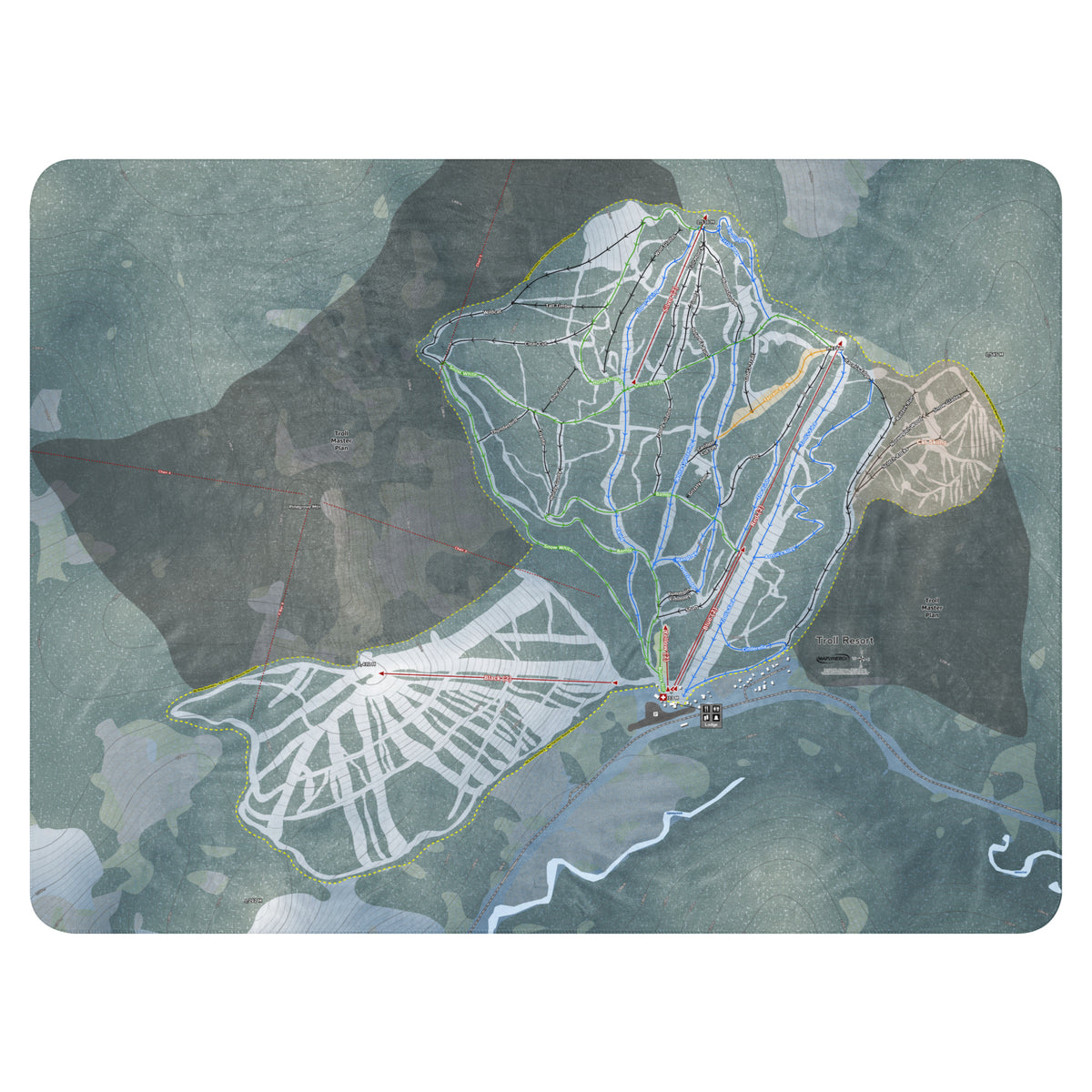 Troll, British Columbia Ski Resort Map Blanket