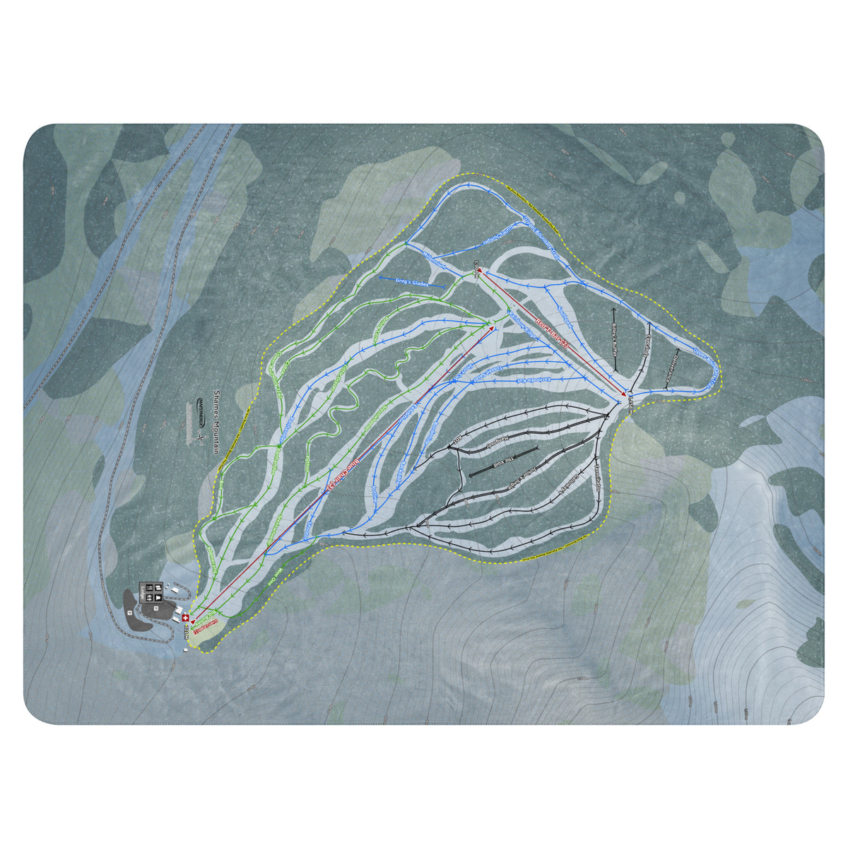 Shames Mountain, British Columbia Ski Resort Map Blanket