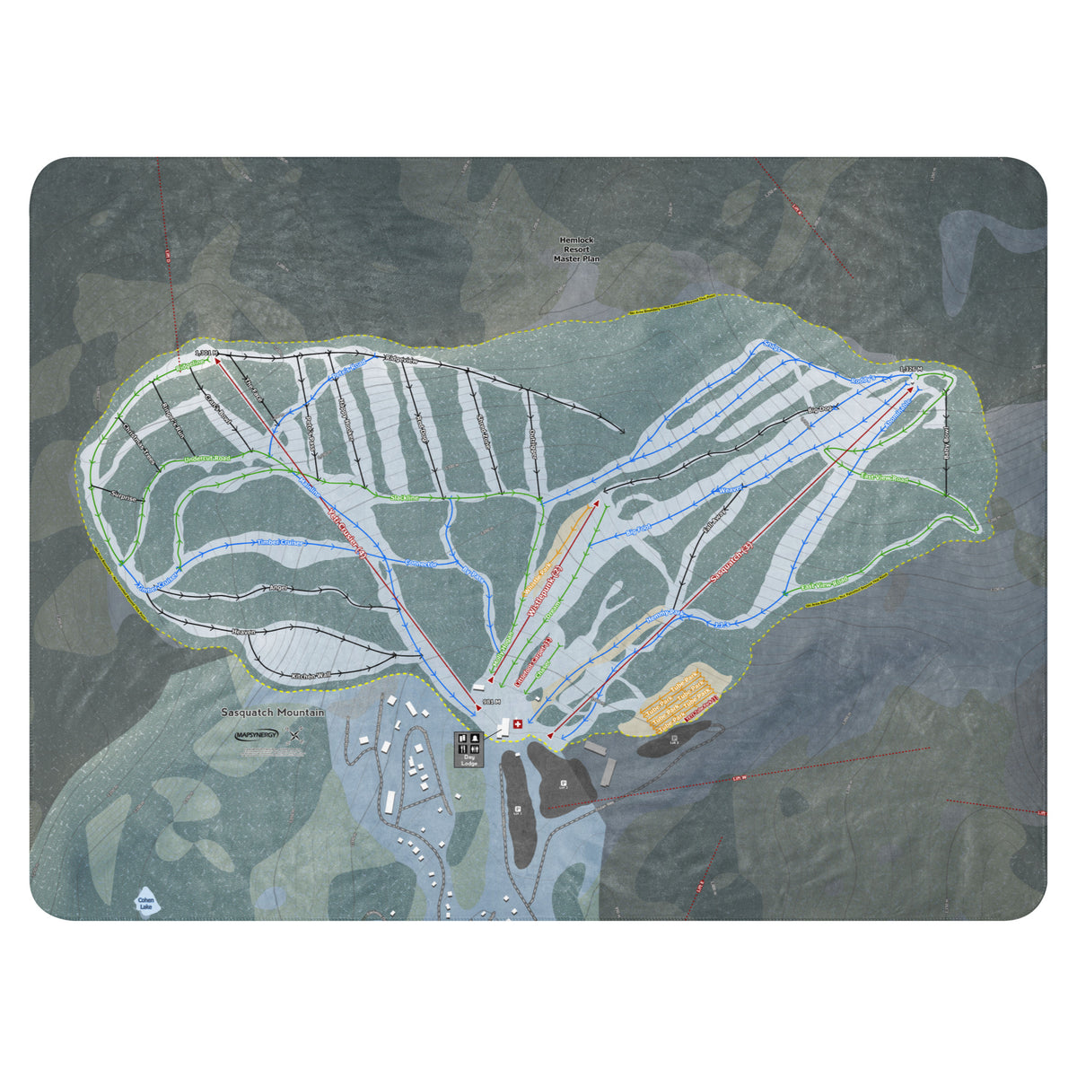 Sasquatch Mountain, British Columbia Ski Resort Map Blanket